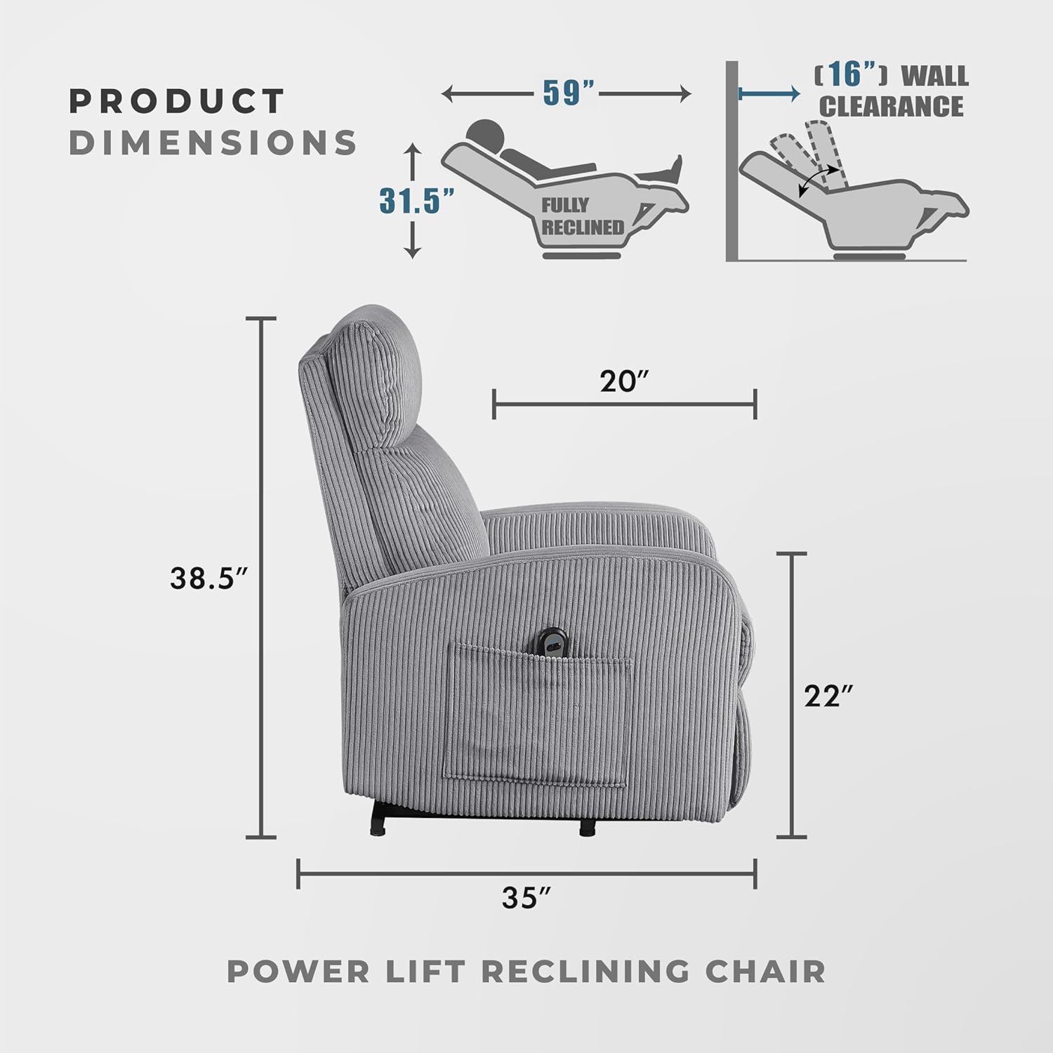 Recliner Chair Armchair Push Back Recliner