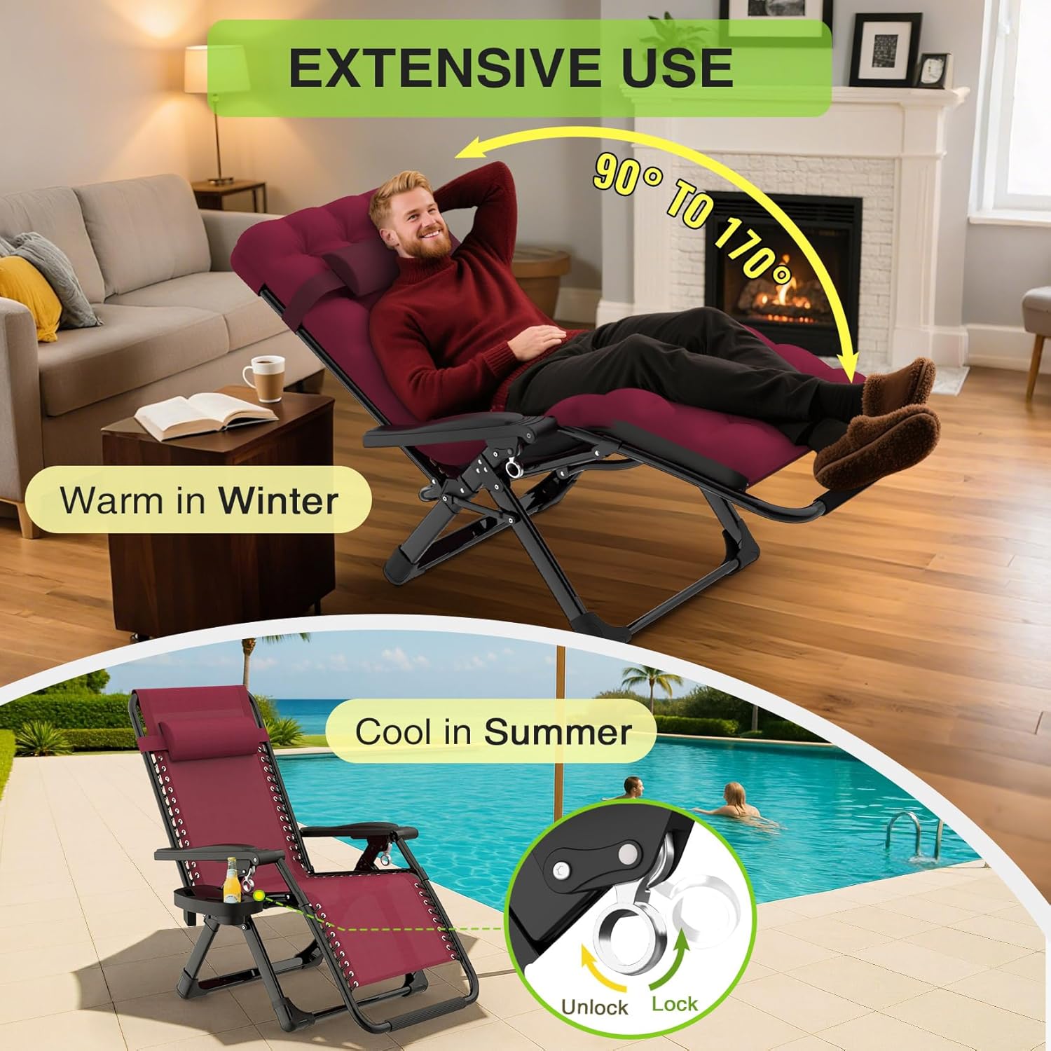 Reclining Camping Lounge Chair