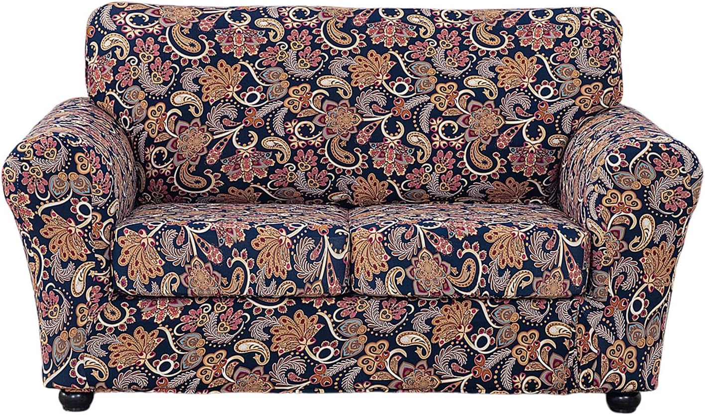 KRFOONN 2 Piece Chair Covers Printed Sofa Covers Couch Covers Washable Armchair Sofa Couch Slipcover Furniture Protector with Elastic Bottom for Living Room (Armchair, 23), Small