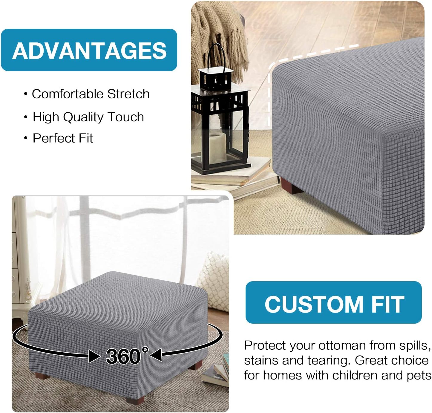 Square Ottoman Slipcovers