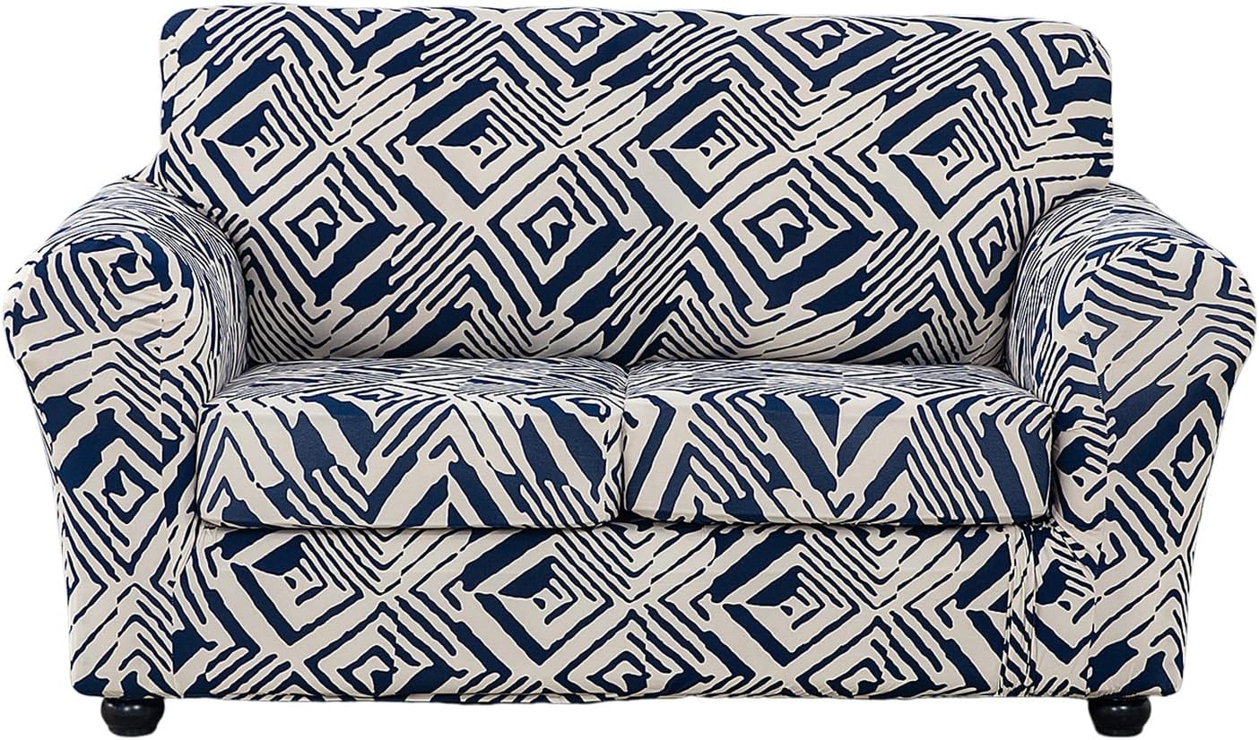 KRFOONN 2 Piece Chair Covers Printed Sofa Covers Couch Covers Washable Armchair Sofa Couch Slipcover Furniture Protector with Elastic Bottom for Living Room (Armchair, 23), Small