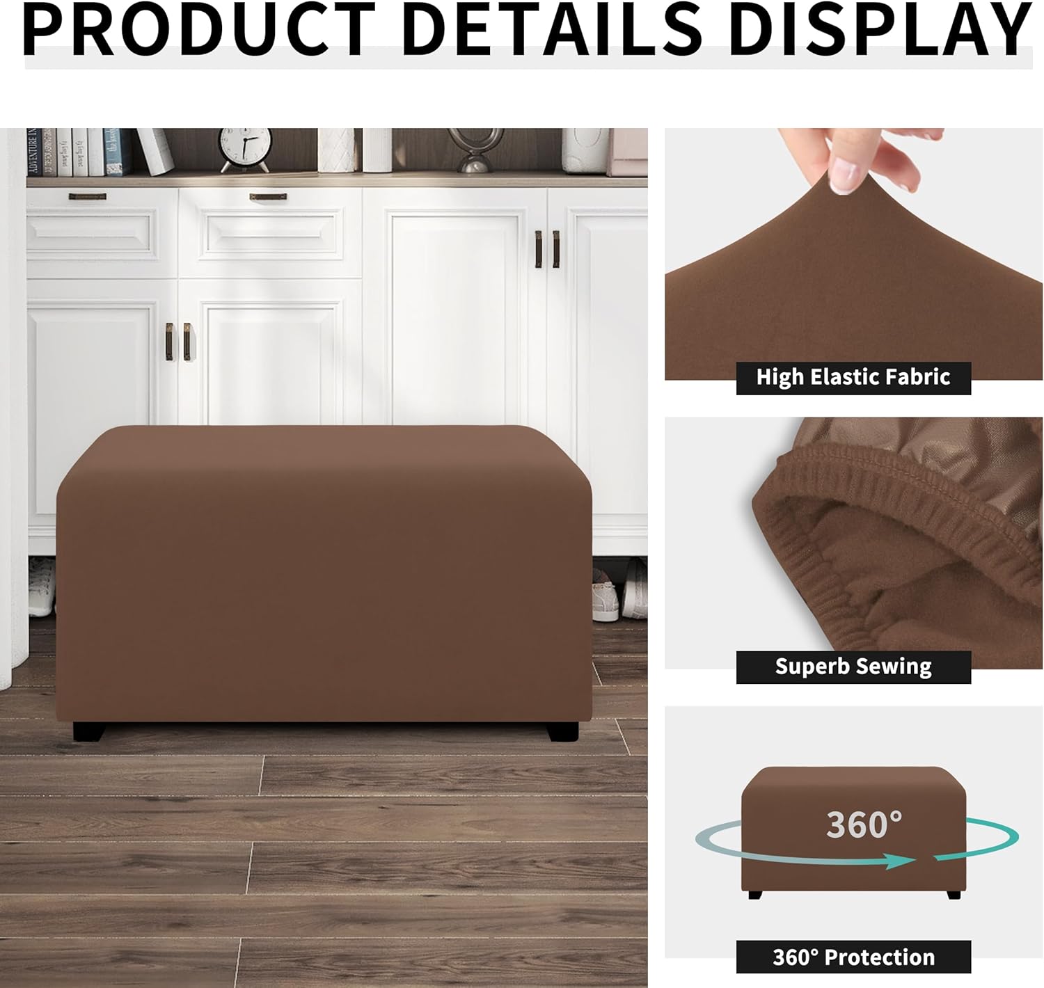 Dual Waterproof Stretch Ottoman Cover
