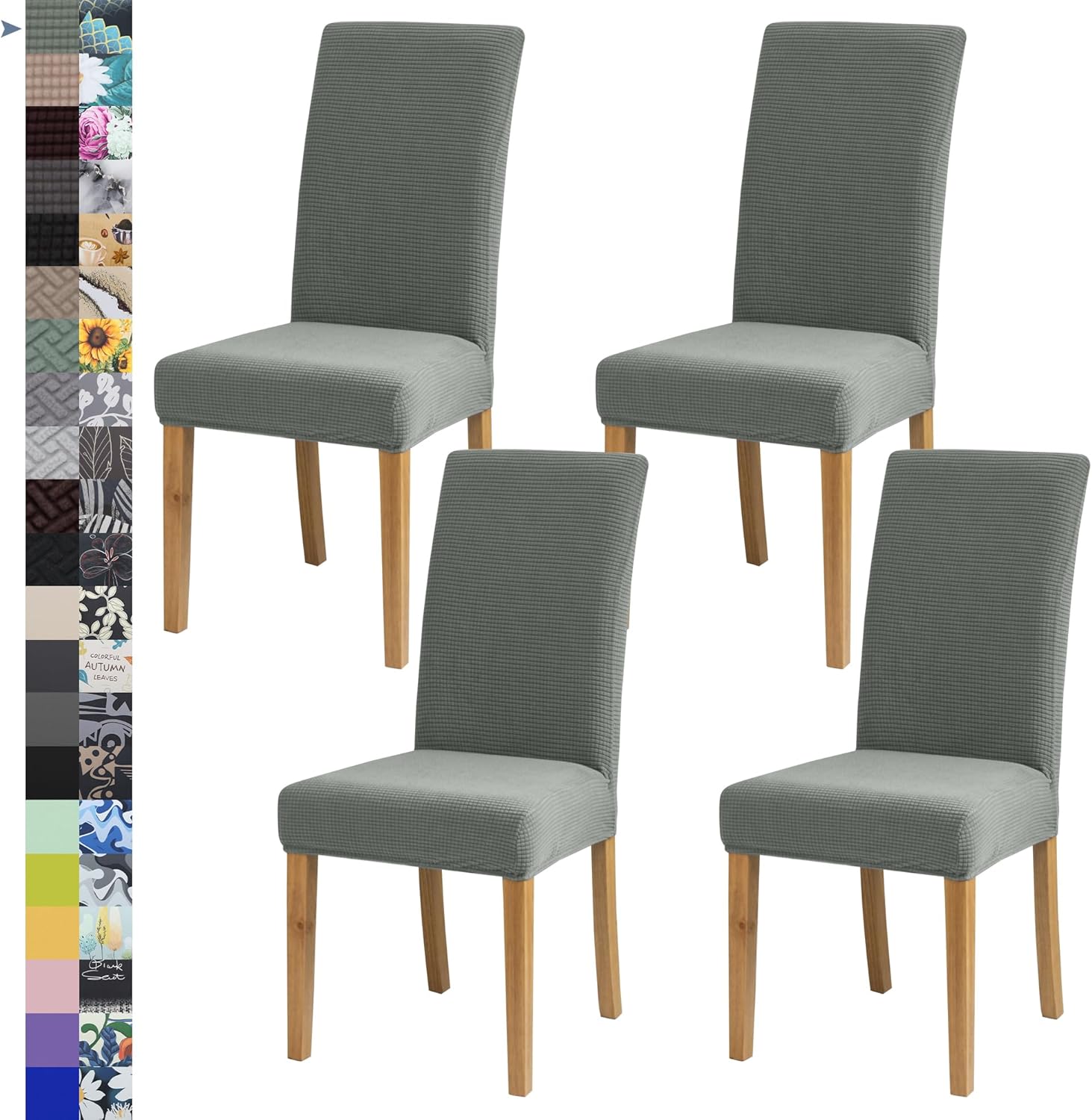 Dining Chair Cover,Dining Room Chair Covers Set of 6,Stretch Kitchen Chair Cover,Washable Dining Chair Cover,Parsons Chair Slipcovers Protective,for Home,Restaurant,Banquet(Gray)