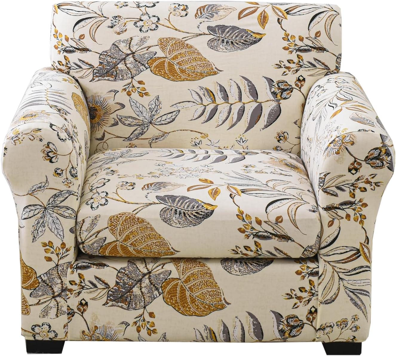 KRFOONN 2 Piece Chair Covers Printed Sofa Covers Couch Covers Washable Armchair Sofa Couch Slipcover Furniture Protector with Elastic Bottom for Living Room (Armchair, 23), Small