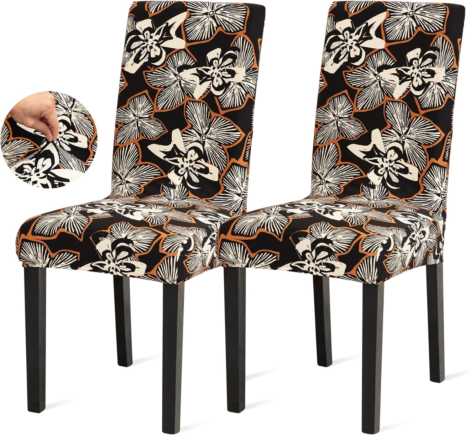 Sufdari Dining Chair Covers,Kitchen Cover,Parsons Slipcover,Spandex Protectors for Room Stretch Chairs Cover Set of 4 -Gray