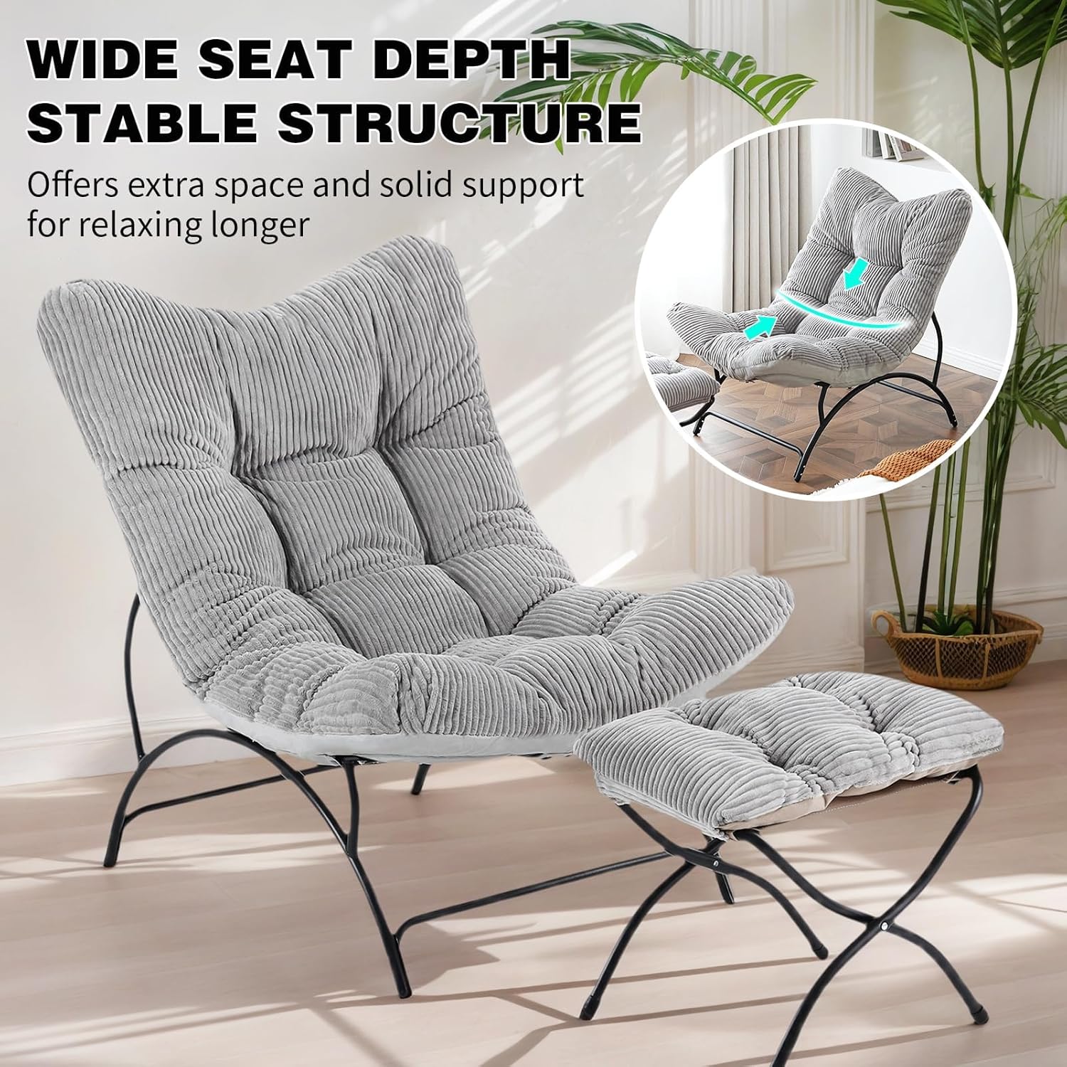 Accent Chair with Ottoman