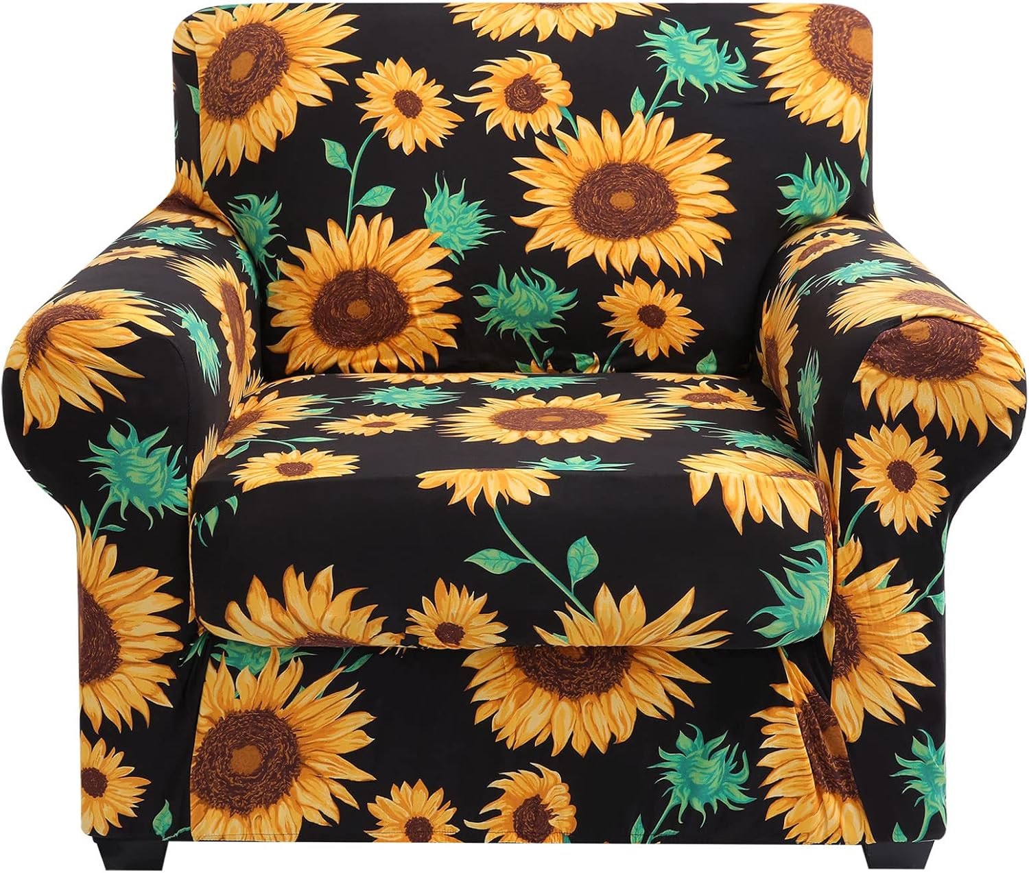 hyha Couch Covers, Chair/Sofa Covers, Floral Pattern, Stretch, Printed, 2 Pieces, Armchair Slipcover, Separate Couch Cushion Slipcover, Furniture Protector for Dogs(Armchair, Paisley Floral)