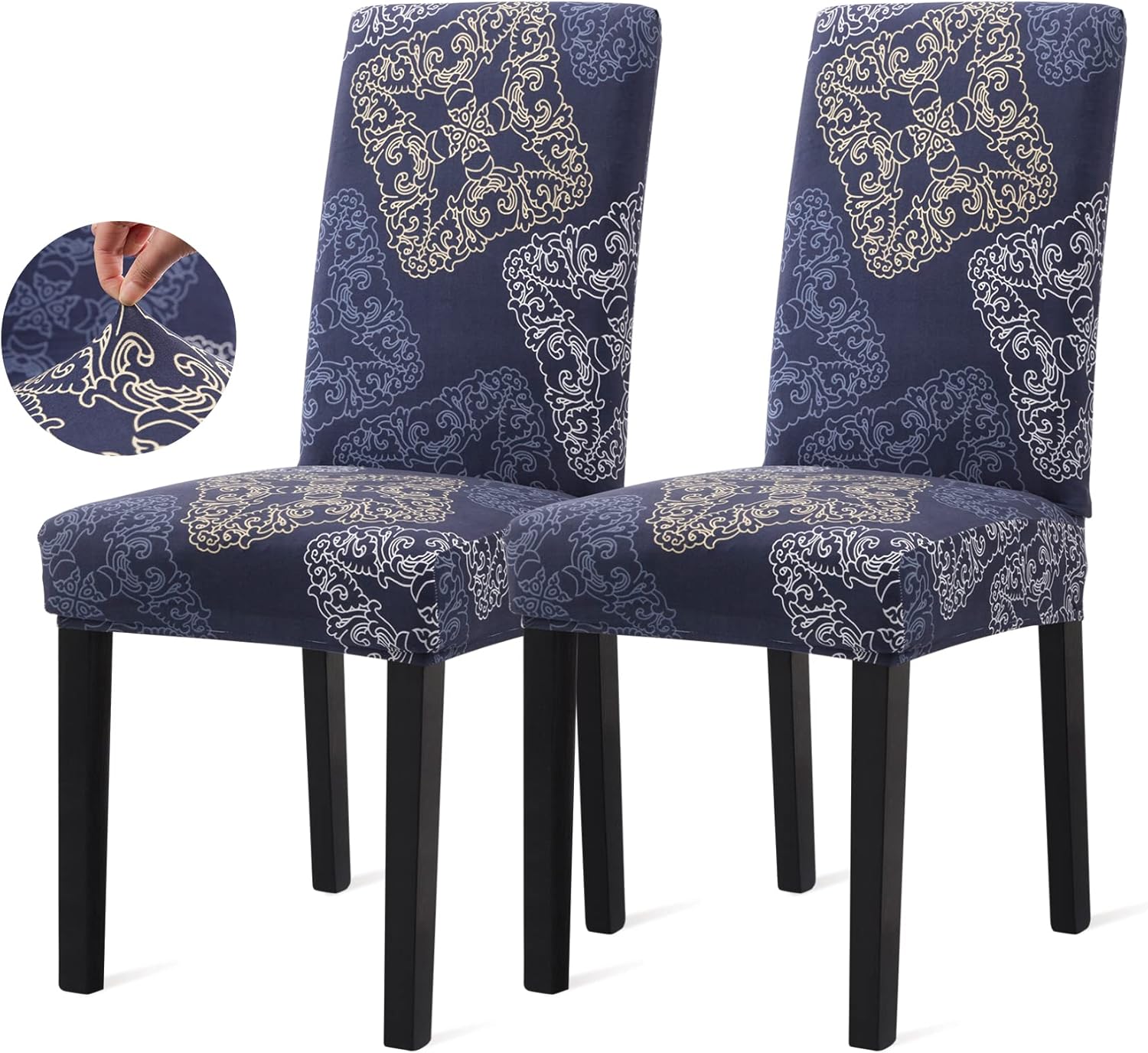 Sufdari Dining Chair Covers,Kitchen Cover,Parsons Slipcover,Spandex Protectors for Room Stretch Chairs Cover Set of 4 -Gray