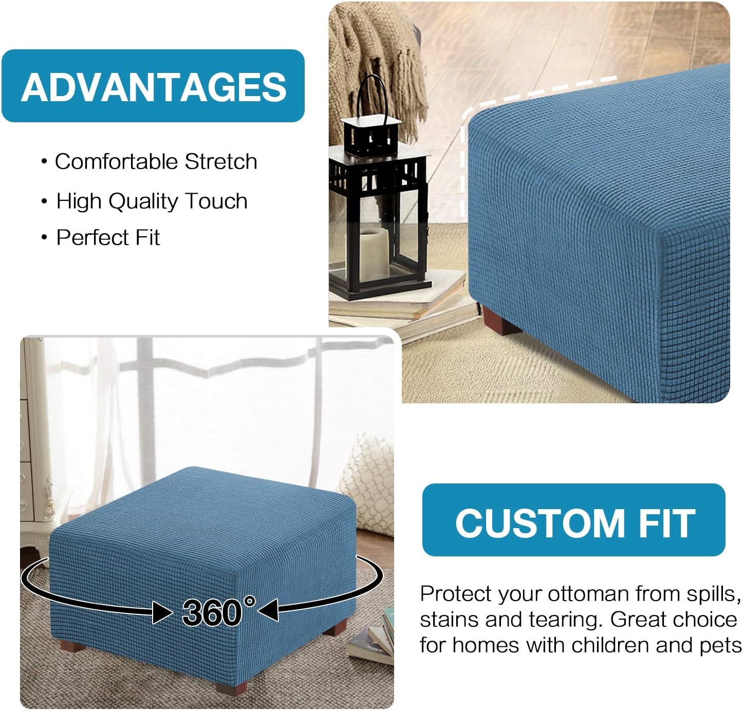 Square Ottoman Slipcovers