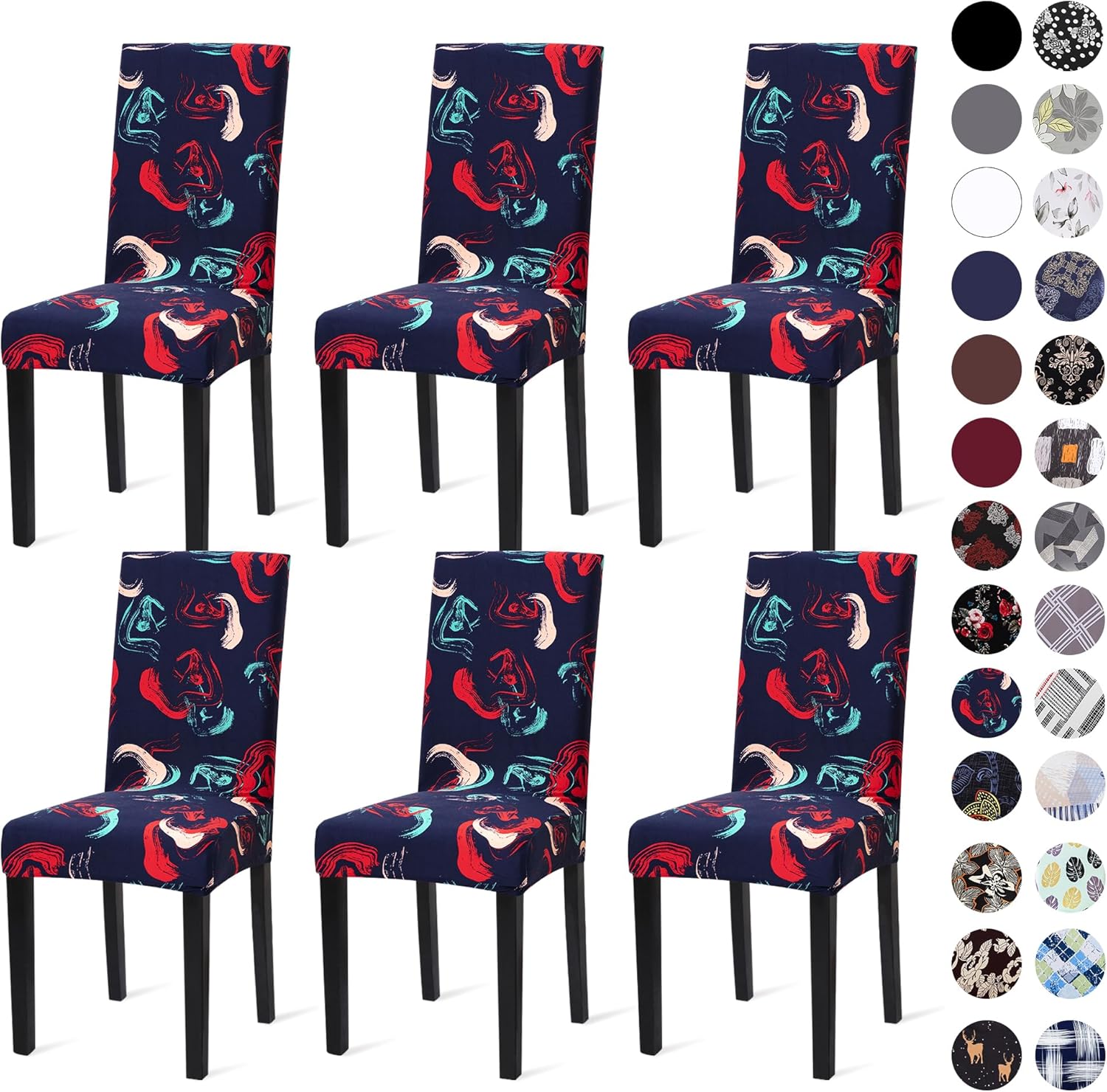 Sufdari Dining Chair Covers,Kitchen Cover,Parsons Slipcover,Spandex Protectors for Room Stretch Chairs Cover Set of 4 -Gray