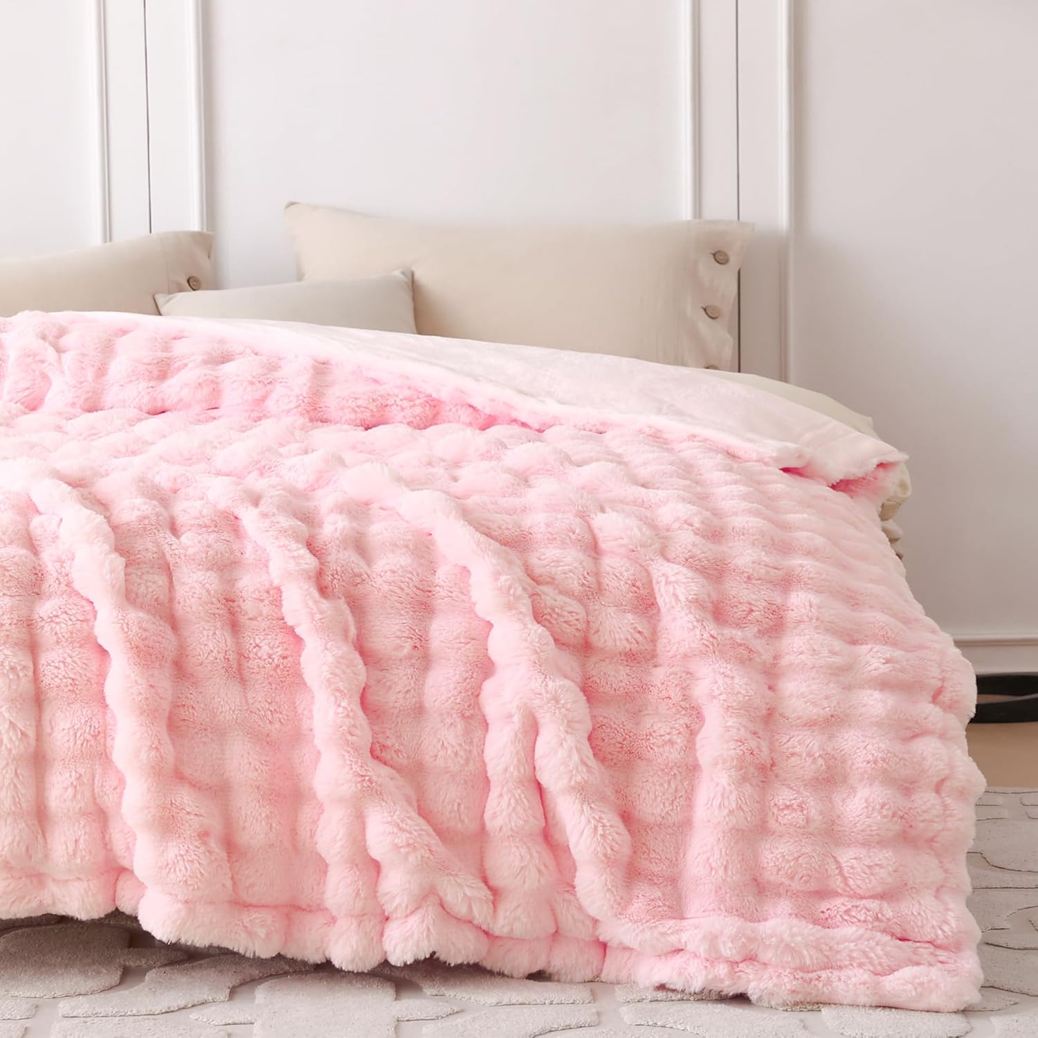 Fur Throw Blanket for Couch