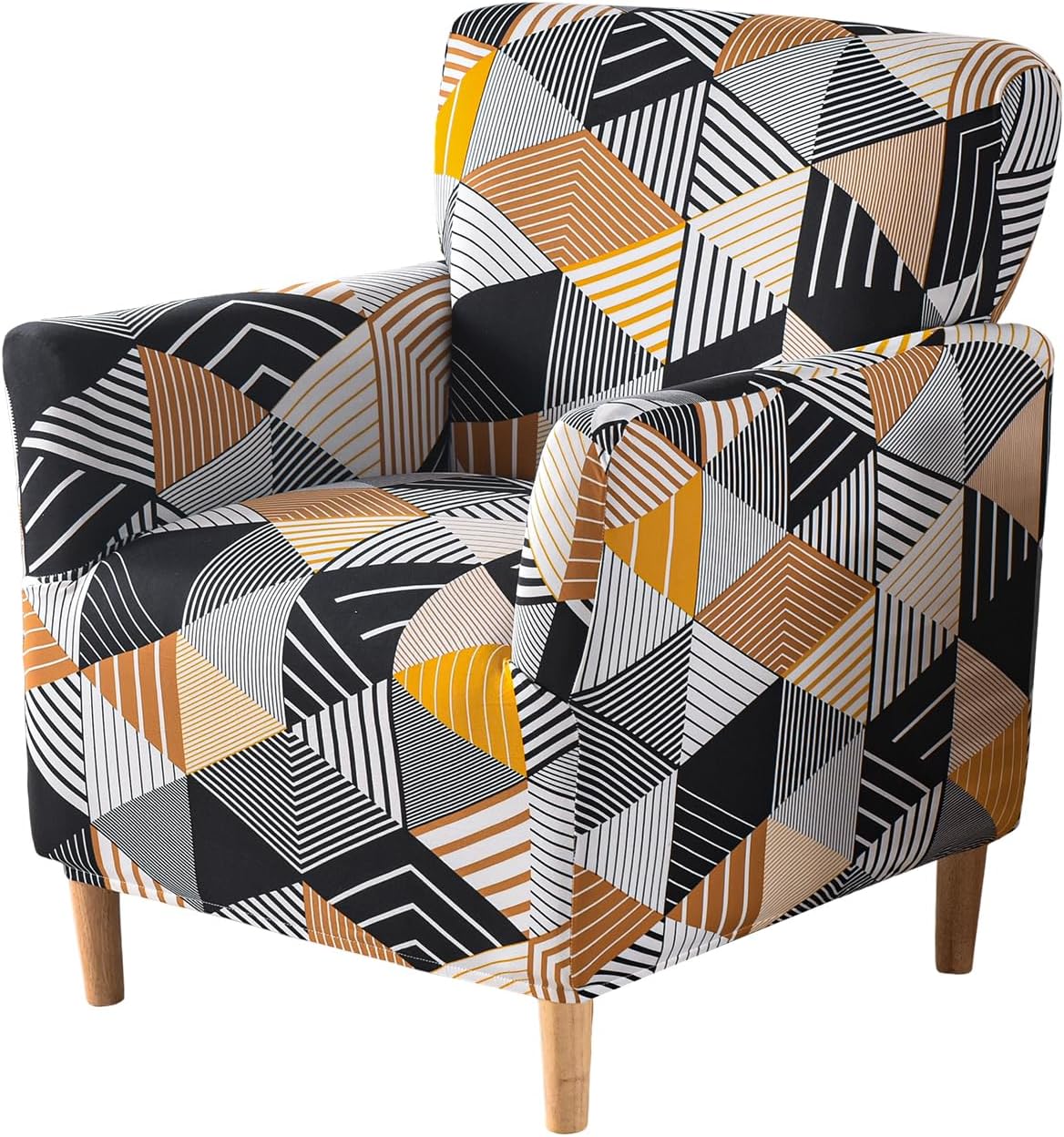 Printed Banquet Armchair Slipcovers Soft Chair Covers Armchair 1-Piece Stretch Chair Covers for Living Room Nonslip Outdoor Armchair Slipcover Kids Pets Friendly Furniture Protector,01