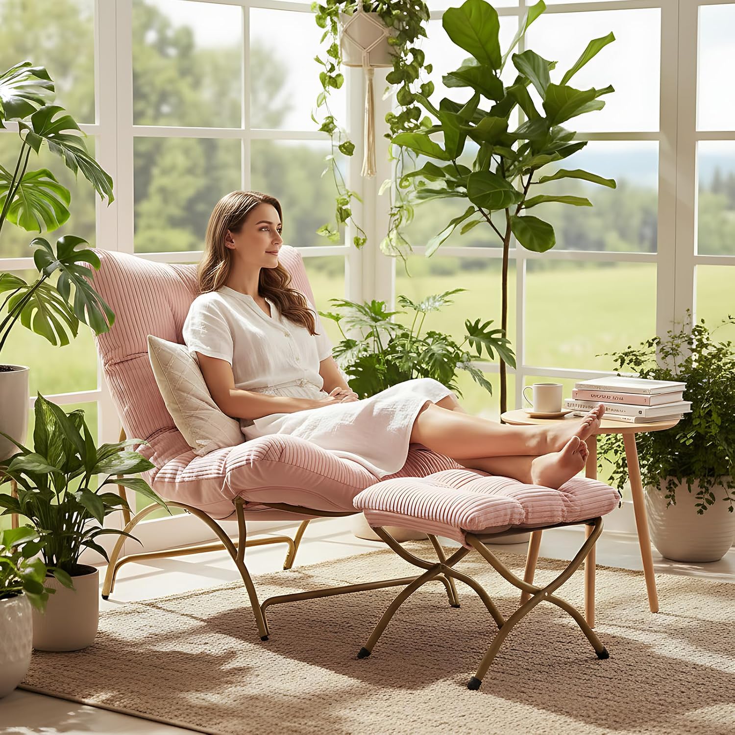 Accent Chair with Ottoman