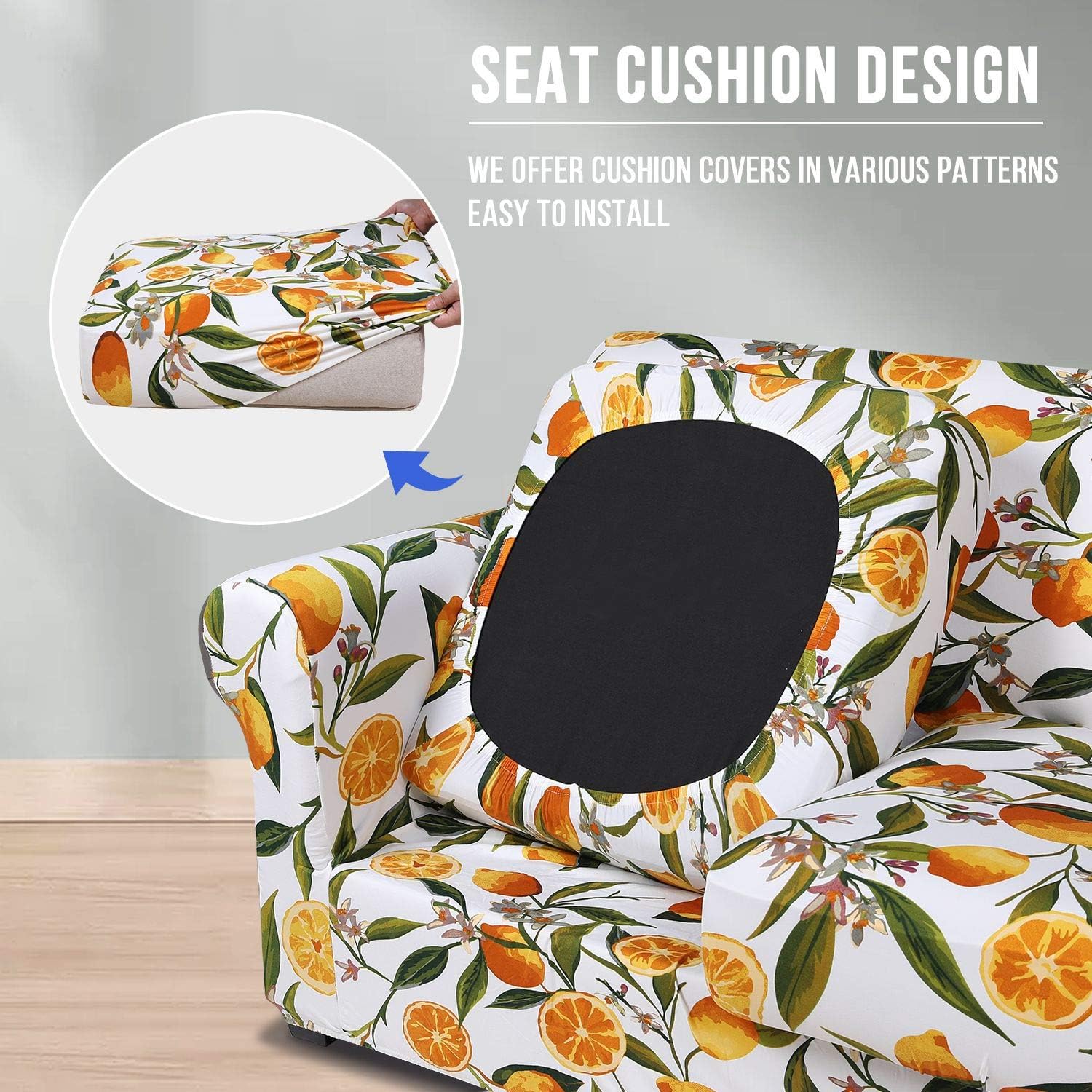 hyha Couch Covers, Chair/Sofa Covers, Floral Pattern, Stretch, Printed, 2 Pieces, Armchair Slipcover, Separate Couch Cushion Slipcover, Furniture Protector for Dogs(Armchair, Paisley Floral)