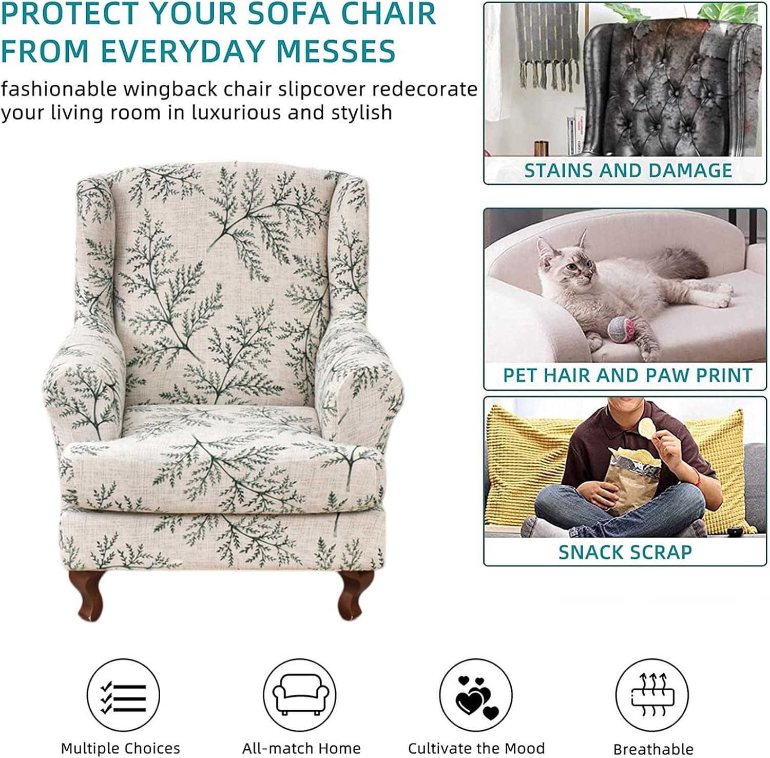 Wingback Chair Cover Slipcovers