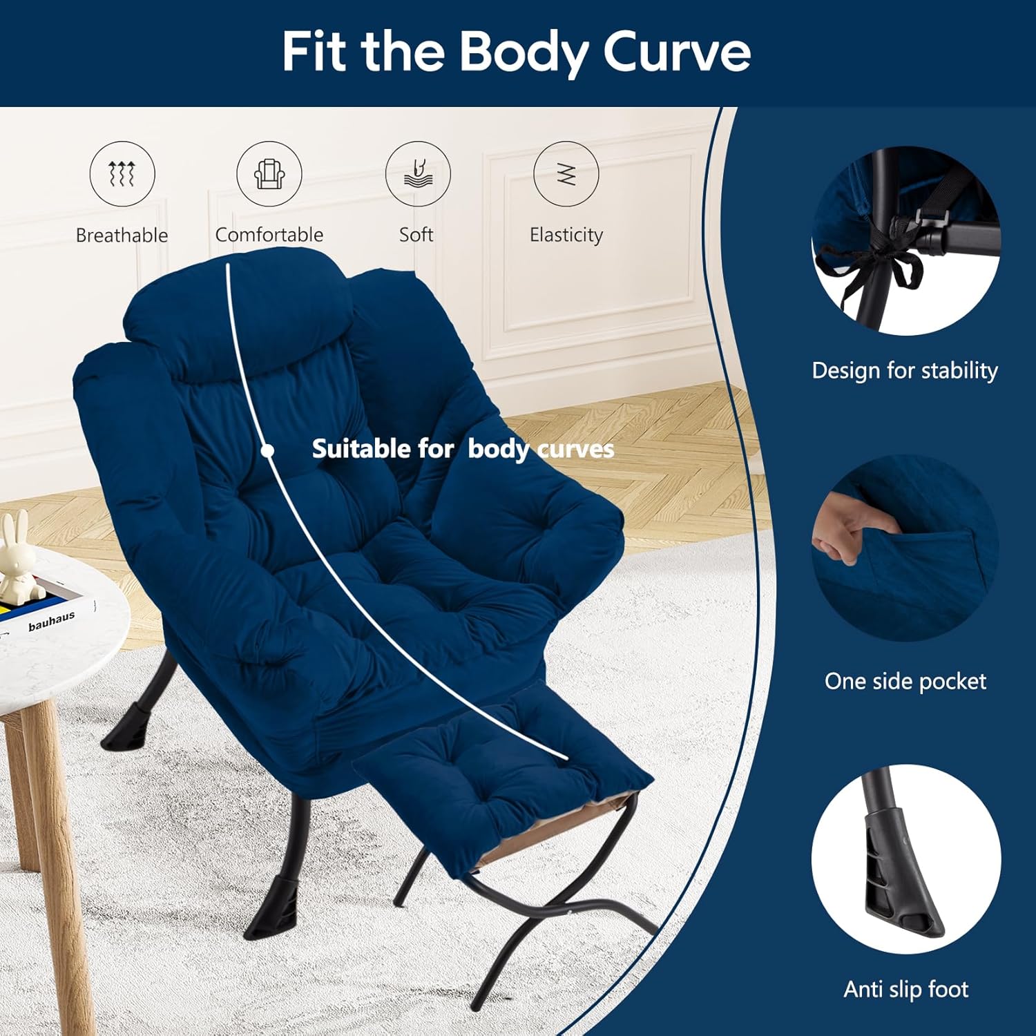 Lazy Chair with Folding Ottoman