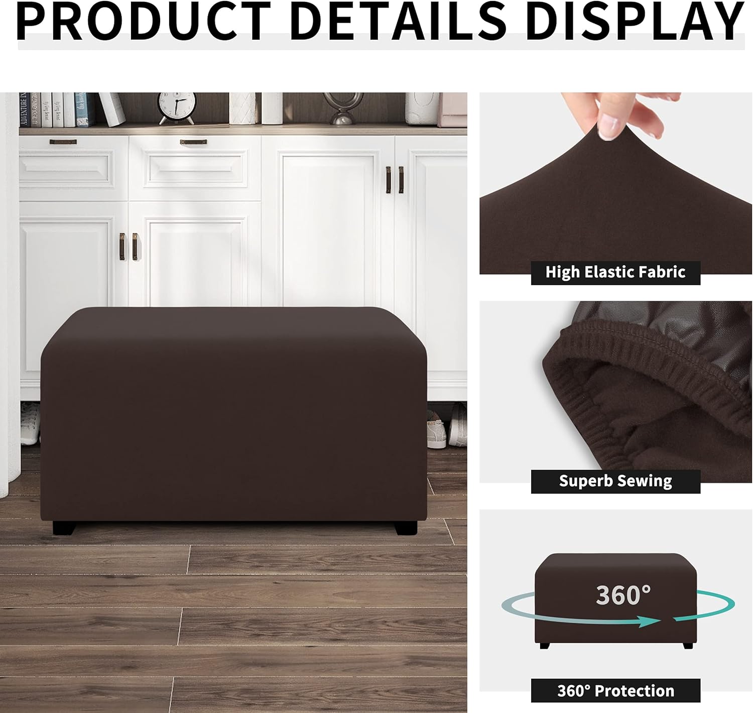 Dual Waterproof Stretch Ottoman Cover