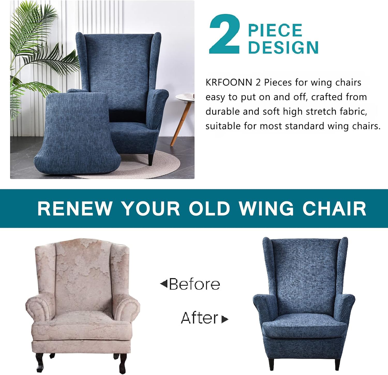 Wingback Chair Cover Slipcovers