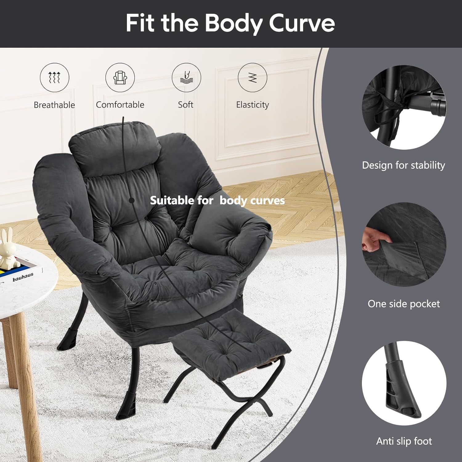 Lazy Chair with Folding Ottoman
