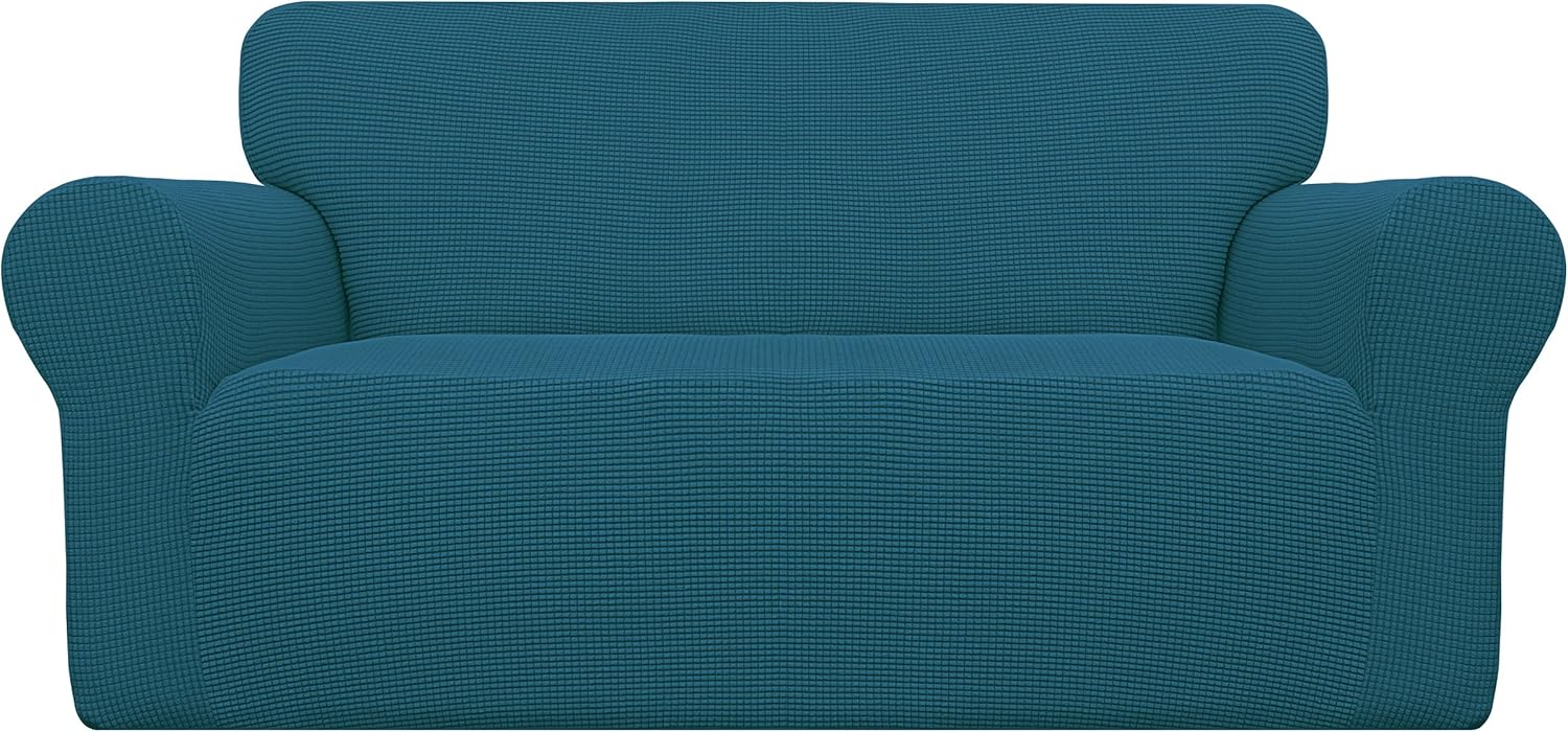 Easy-Going Stretch Chair Sofa Slipcover 1-Piece Couch Sofa Cover Furniture Protector Soft with Elastic Bottom for Kids, Pet. Spandex Jacquard Fabric Small Checks (Chair, Dark Gray)