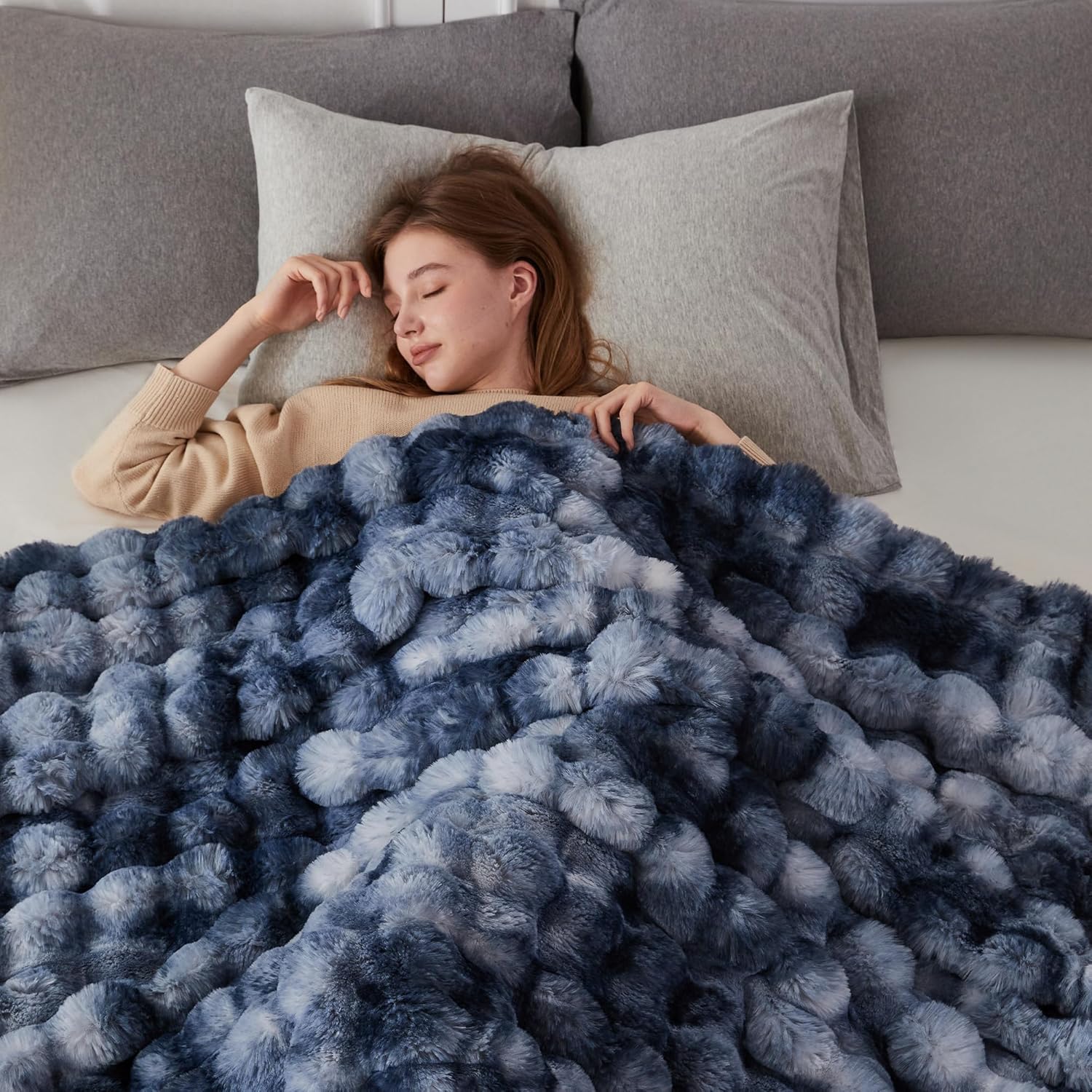 Fur Throw Blanket for Couch