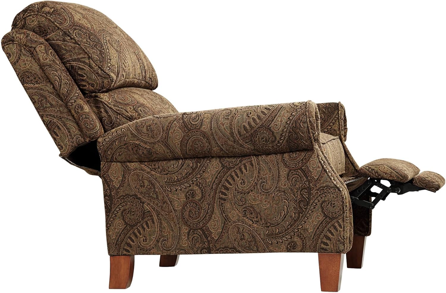 Warm Brown Paisley Patterned Recliner Chair