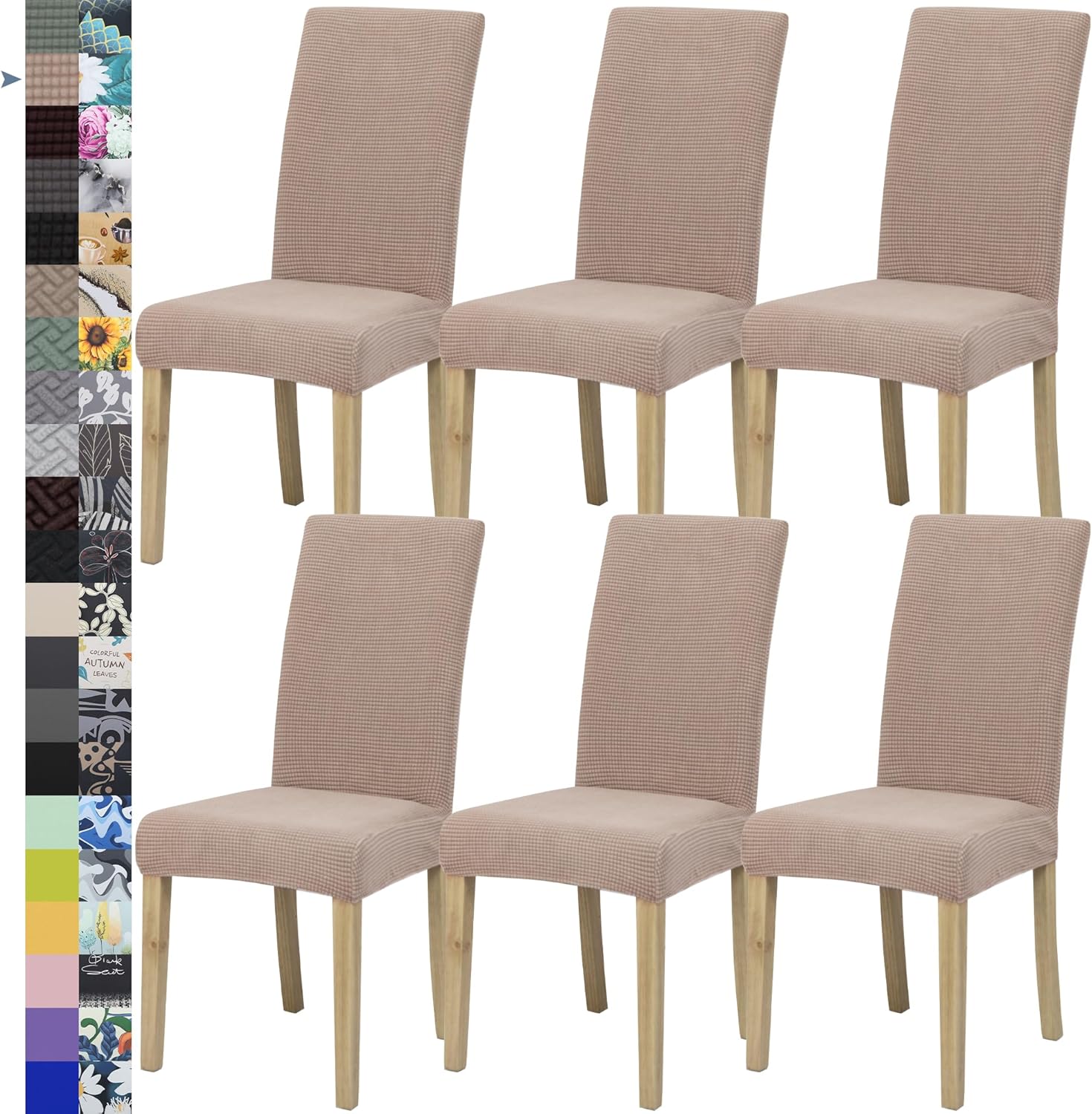 Dining Chair Cover,Dining Room Chair Covers Set of 6,Stretch Kitchen Chair Cover,Washable Dining Chair Cover,Parsons Chair Slipcovers Protective,for Home,Restaurant,Banquet(Gray)