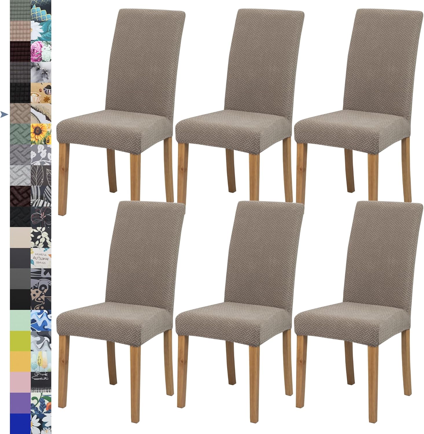 Dining Chair Cover,Dining Room Chair Covers Set of 6,Stretch Kitchen Chair Cover,Washable Dining Chair Cover,Parsons Chair Slipcovers Protective,for Home,Restaurant,Banquet(Gray)