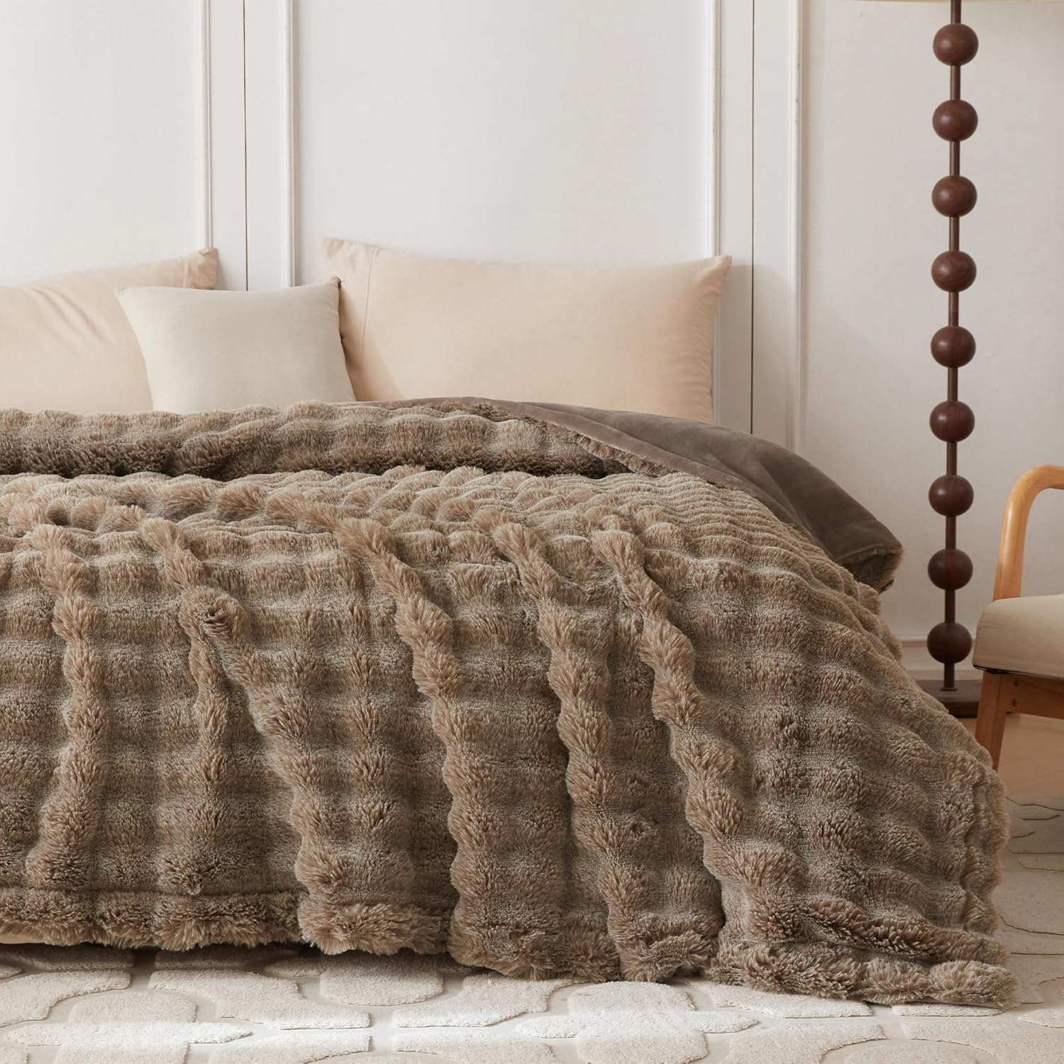 Fur Throw Blanket for Couch