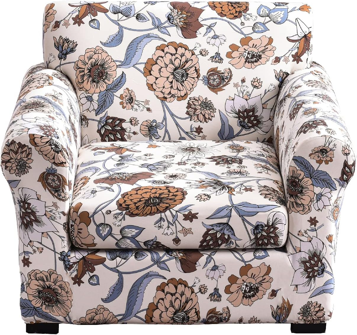 KRFOONN 2 Piece Chair Covers Printed Sofa Covers Couch Covers Washable Armchair Sofa Couch Slipcover Furniture Protector with Elastic Bottom for Living Room (Armchair, 23), Small