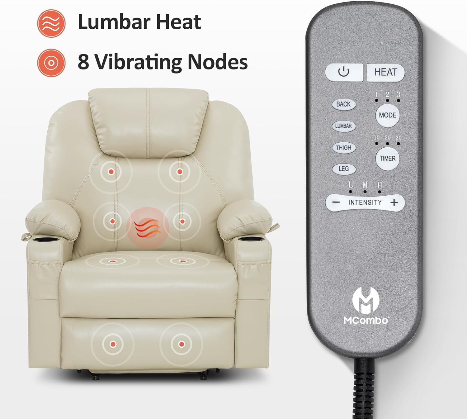Electric Power Lift Recliner Chair Sofa with Massage and Heat