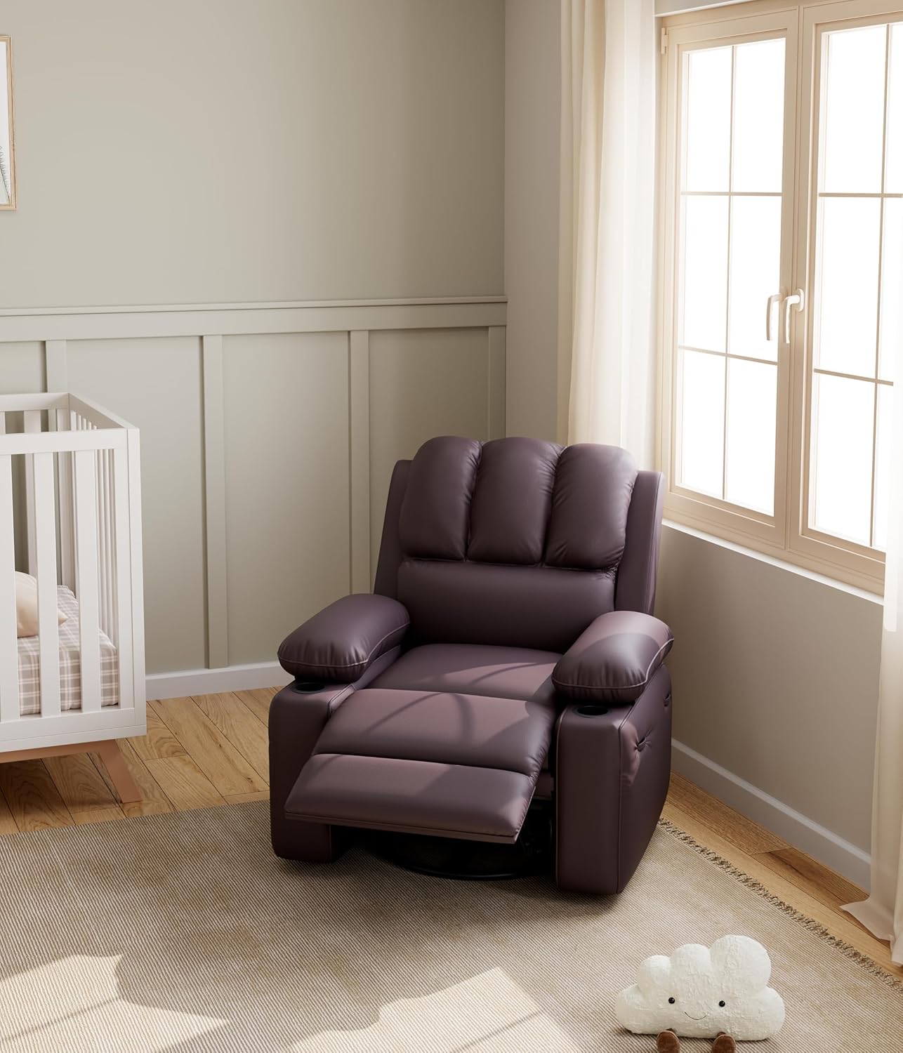 Leather Recliner Chair, Manual Recliner