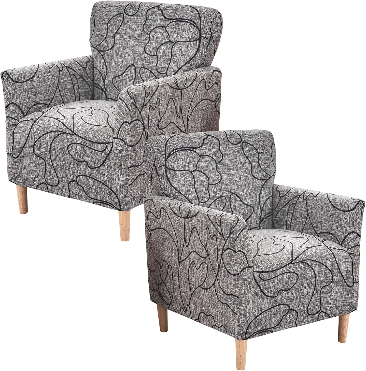 Printed Banquet Armchair Slipcovers Soft Chair Covers Armchair 1-Piece Stretch Chair Covers for Living Room Nonslip Outdoor Armchair Slipcover Kids Pets Friendly Furniture Protector,01