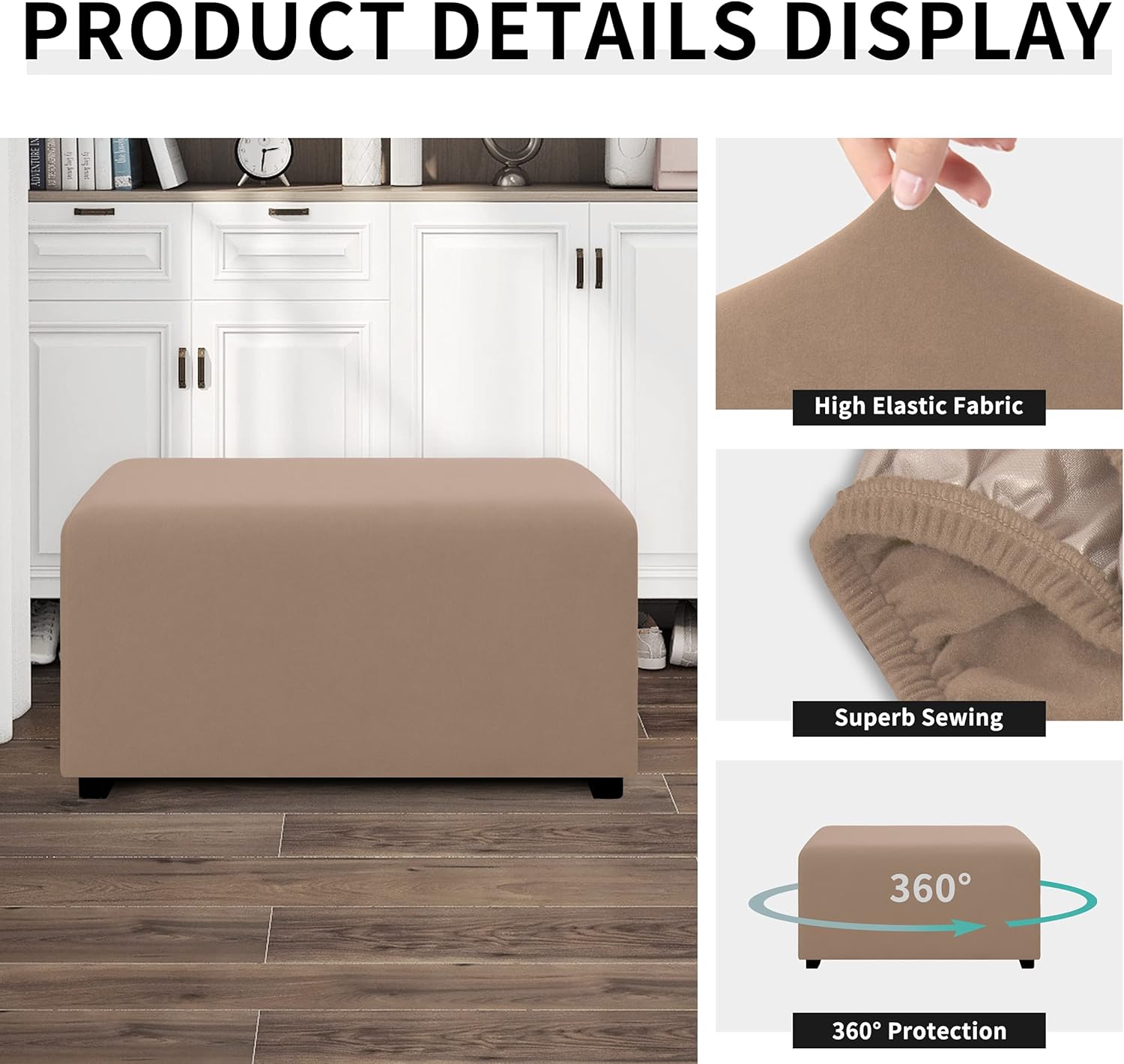 Dual Waterproof Stretch Ottoman Cover