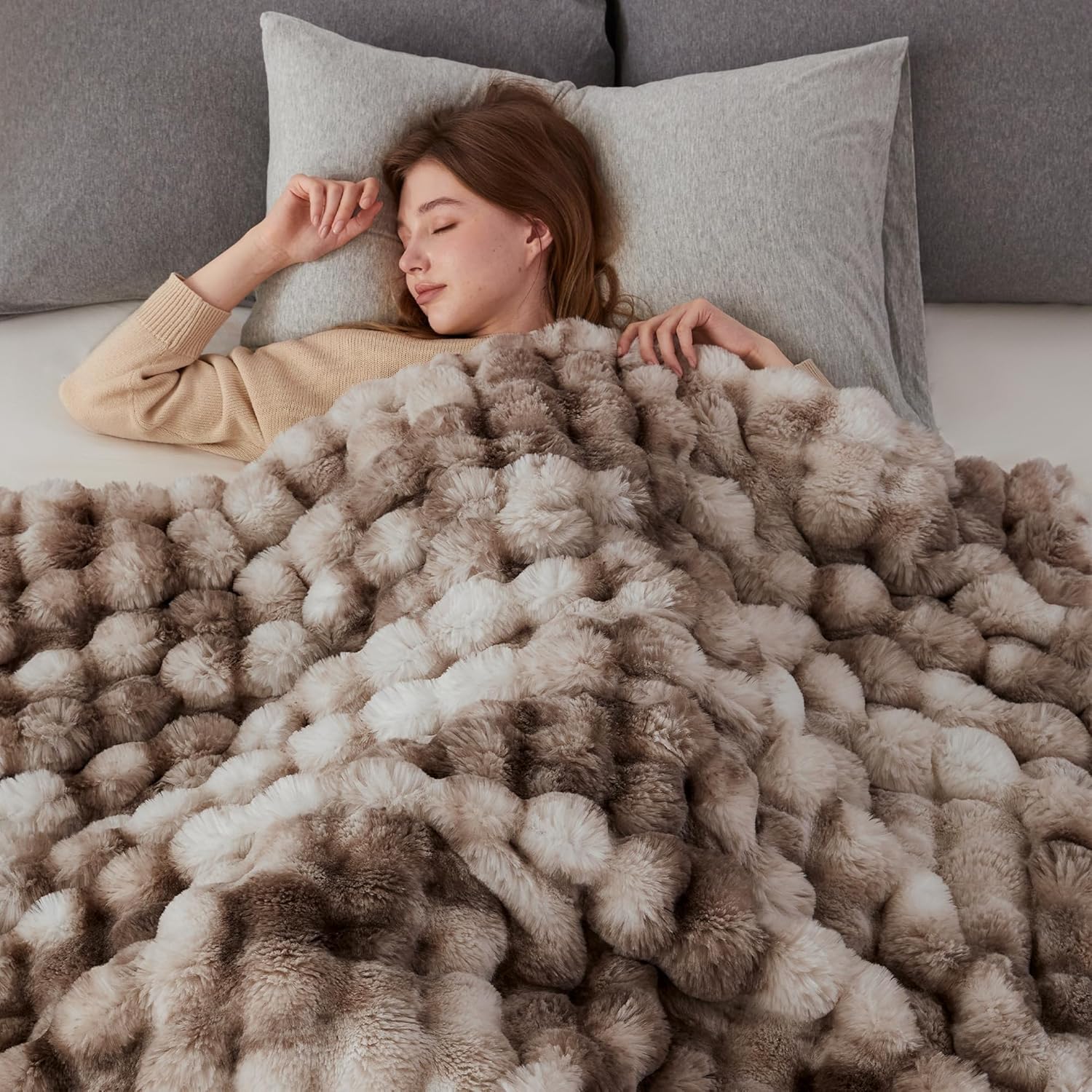 Fur Throw Blanket for Couch
