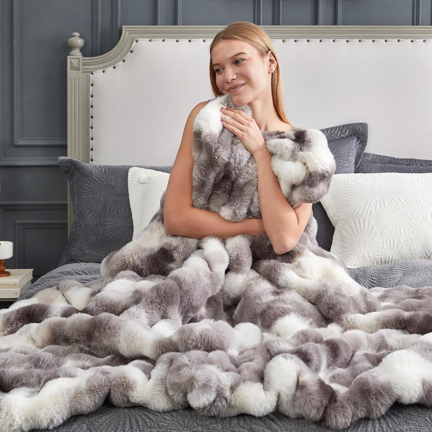 Fur Throw Blanket for Couch