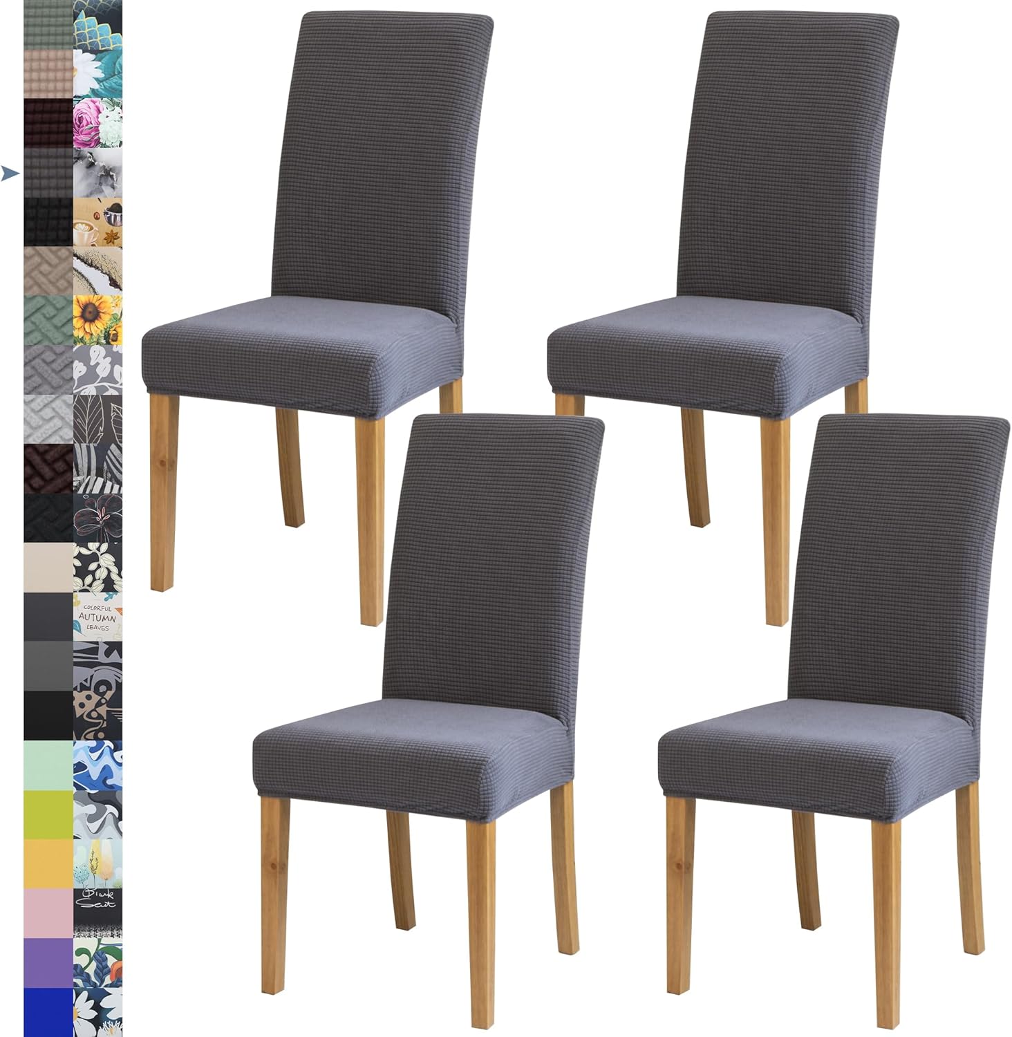 Dining Chair Cover,Dining Room Chair Covers Set of 6,Stretch Kitchen Chair Cover,Washable Dining Chair Cover,Parsons Chair Slipcovers Protective,for Home,Restaurant,Banquet(Gray)