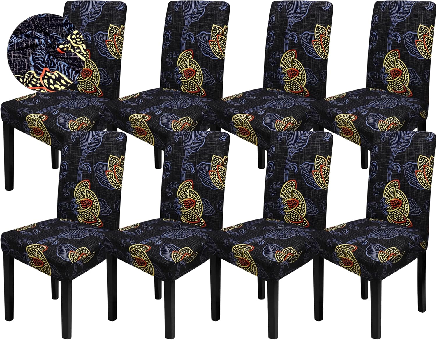 Sufdari Dining Chair Covers,Kitchen Cover,Parsons Slipcover,Spandex Protectors for Room Stretch Chairs Cover Set of 4 -Gray