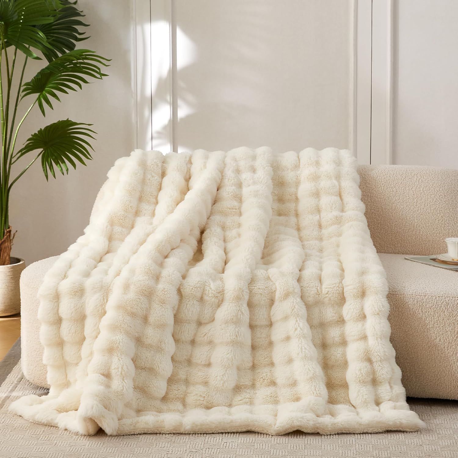Fur Throw Blanket for Couch
