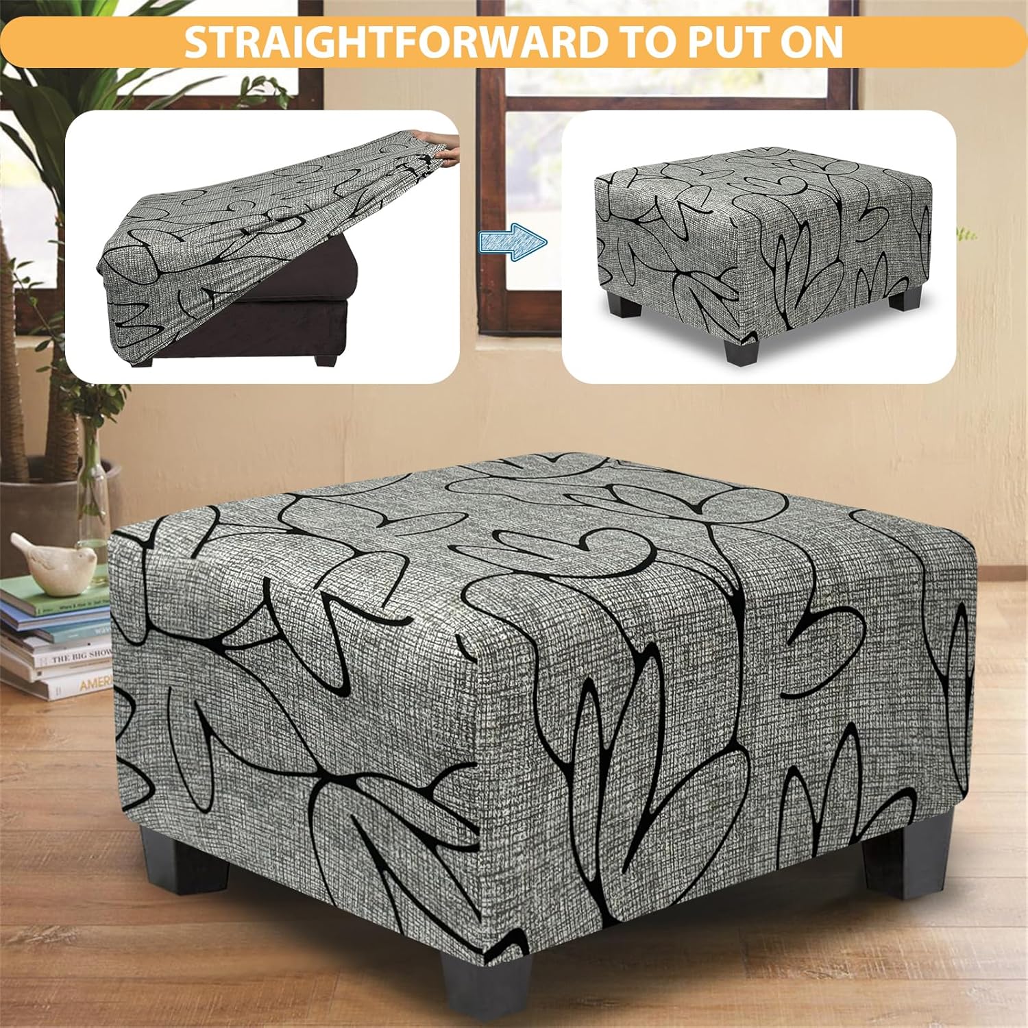 Ottoman Cover Square Slipcovers