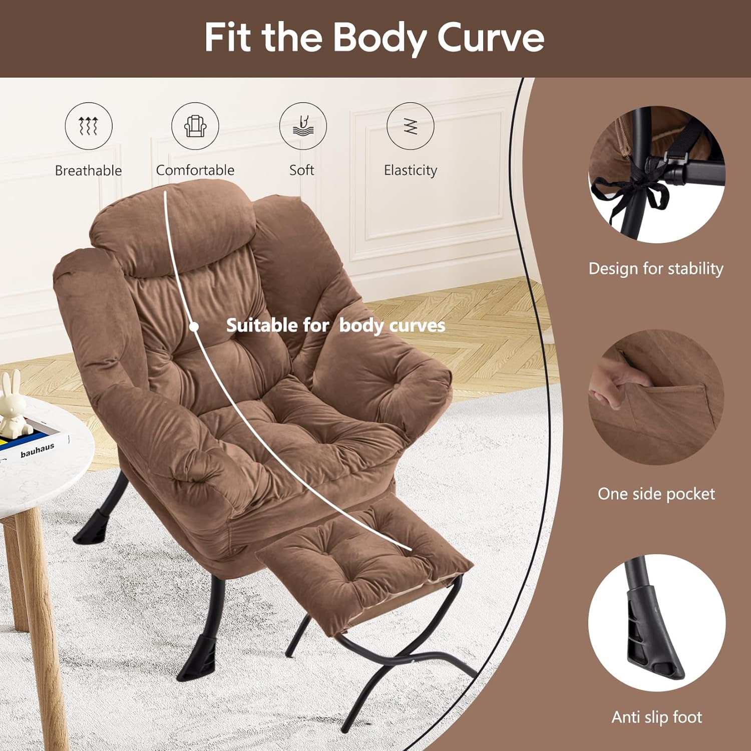 Lazy Chair with Folding Ottoman