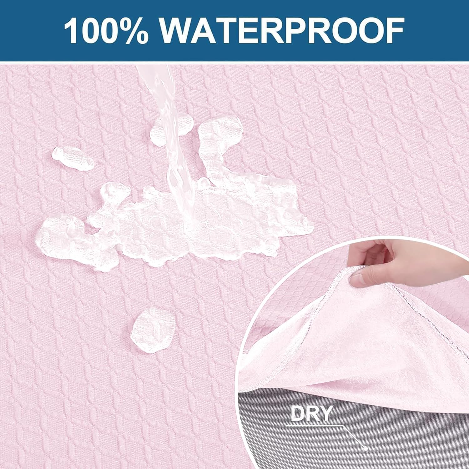 Smiry Waterproof Seat Covers for Dining Room Chairs Set of 4, Stretch Jacquard Removable Washable Chair Seat Slipcovers Protector, No Rear Covers, Beige