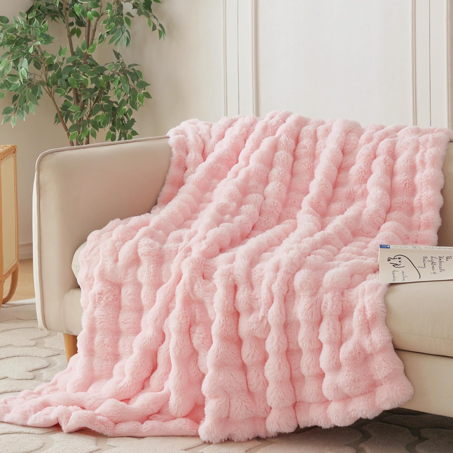 Fur Throw Blanket for Couch