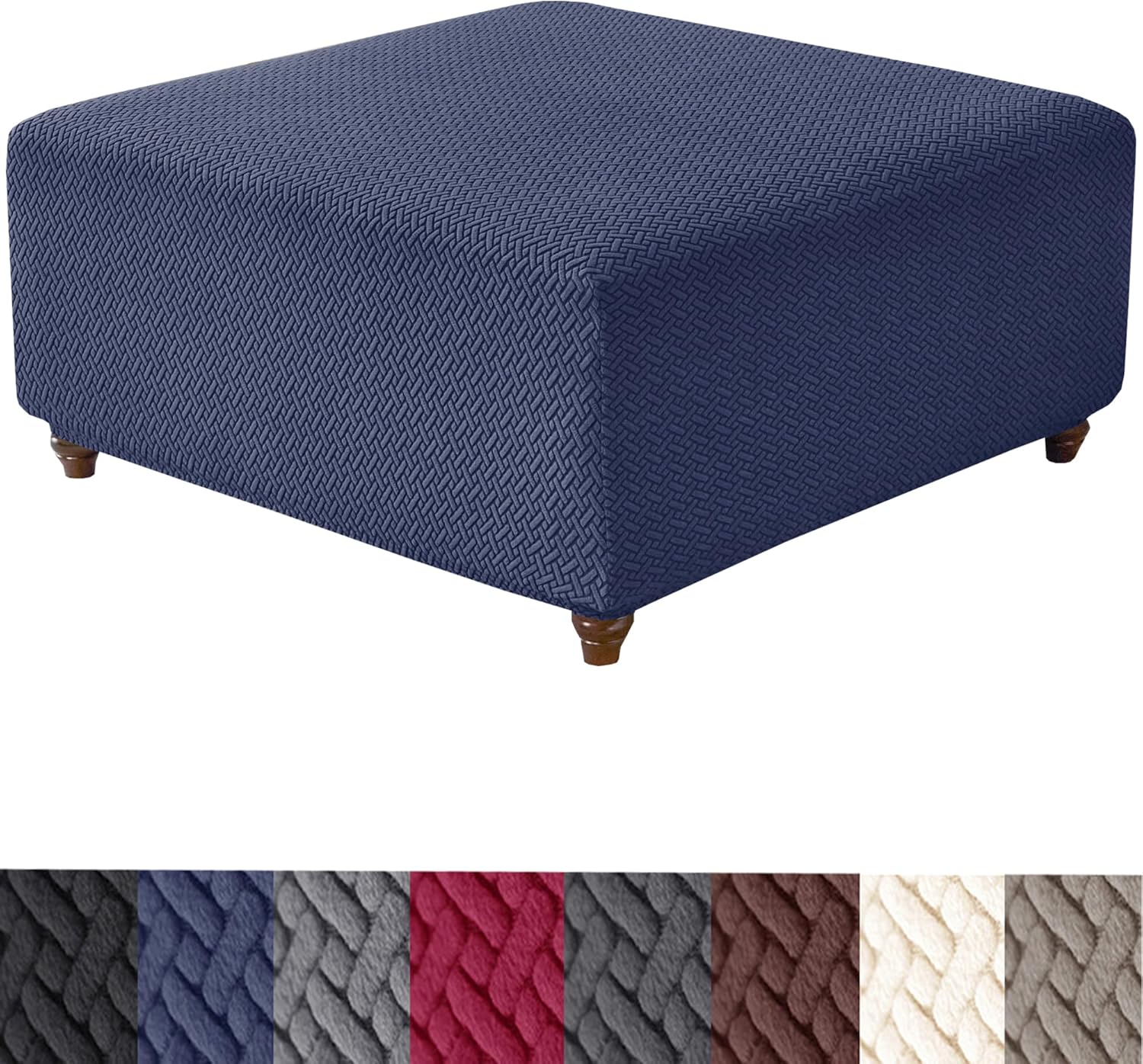 Stretch Knitted Jacquard Ottoman Cover