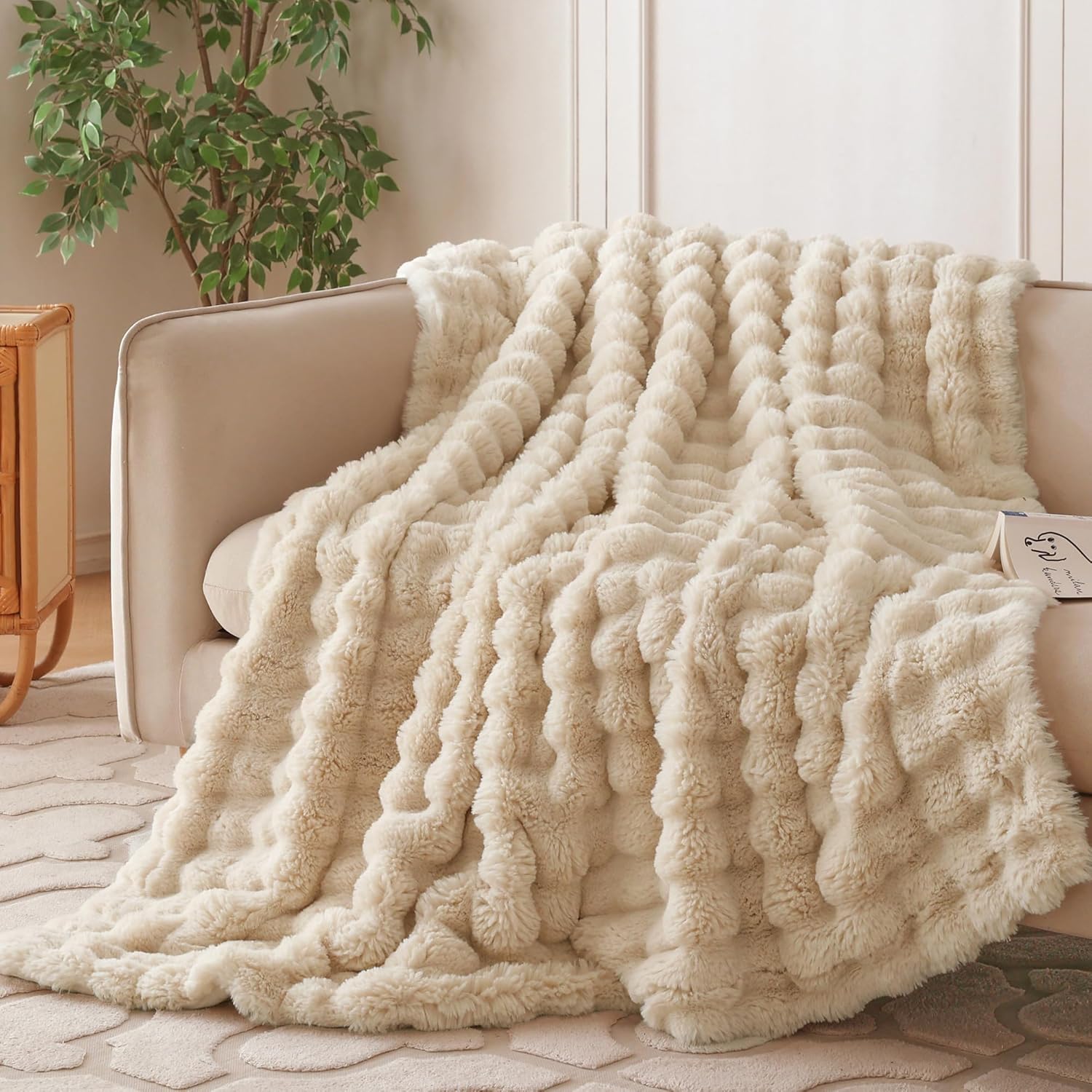 Fur Throw Blanket for Couch