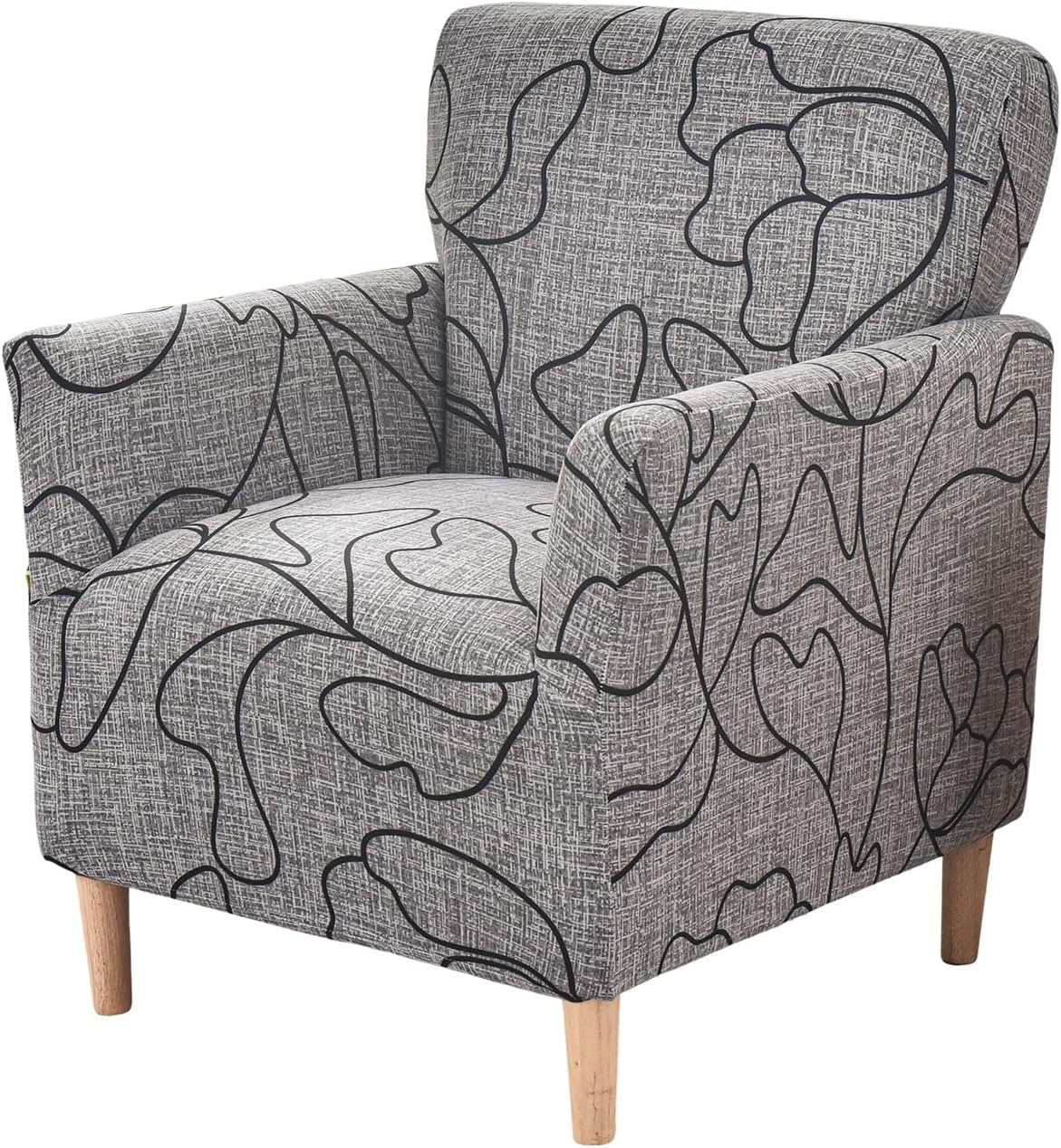 Printed Banquet Armchair Slipcovers Soft Chair Covers Armchair 1-Piece Stretch Chair Covers for Living Room Nonslip Outdoor Armchair Slipcover Kids Pets Friendly Furniture Protector,01