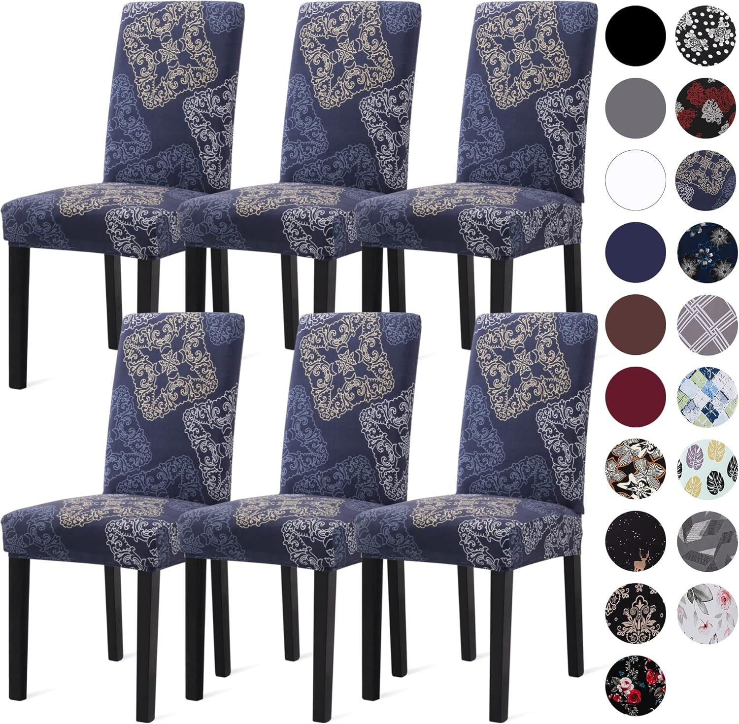 Sufdari Dining Chair Covers,Kitchen Cover,Parsons Slipcover,Spandex Protectors for Room Stretch Chairs Cover Set of 4 -Gray