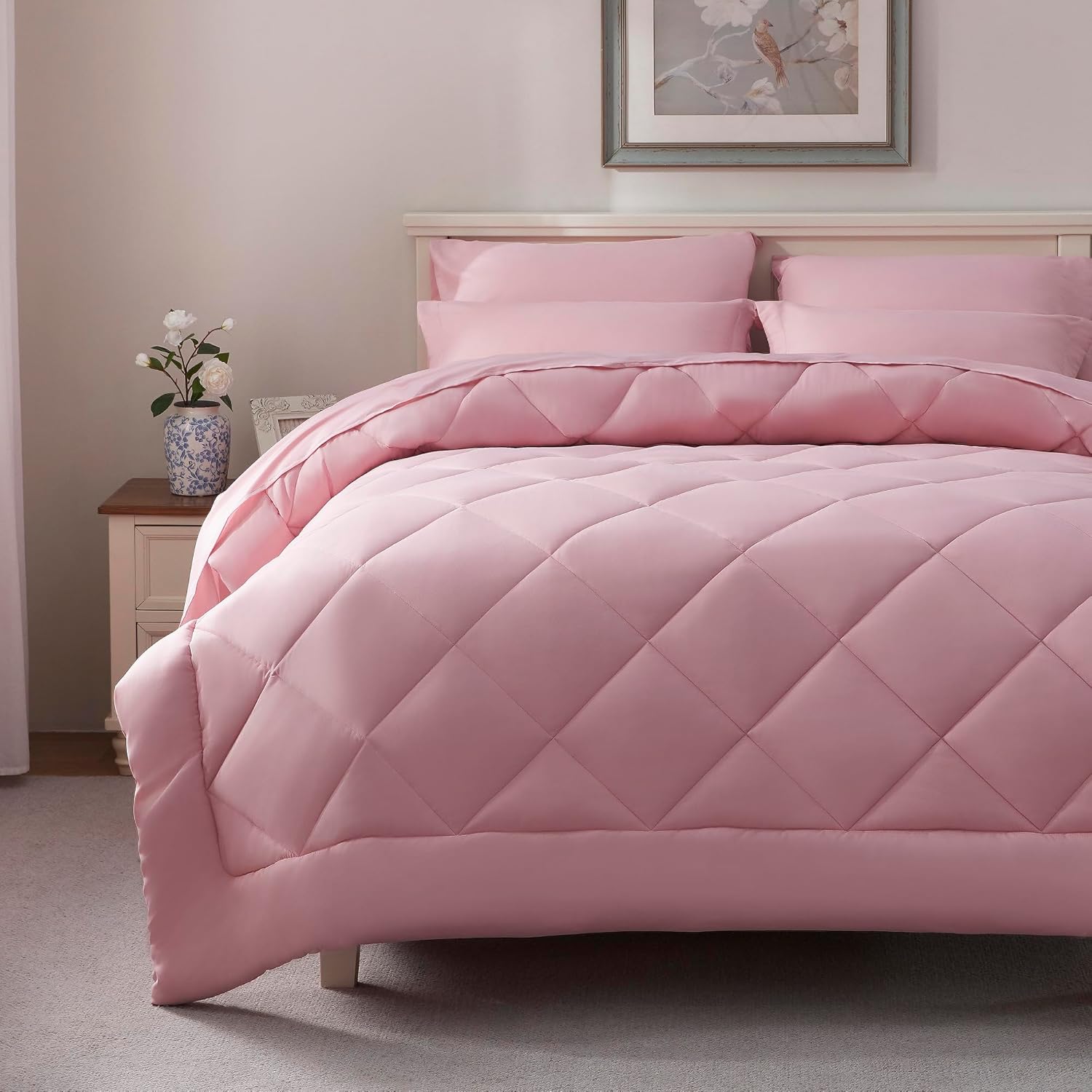 Full Comforter Set Purple- 7 Pieces