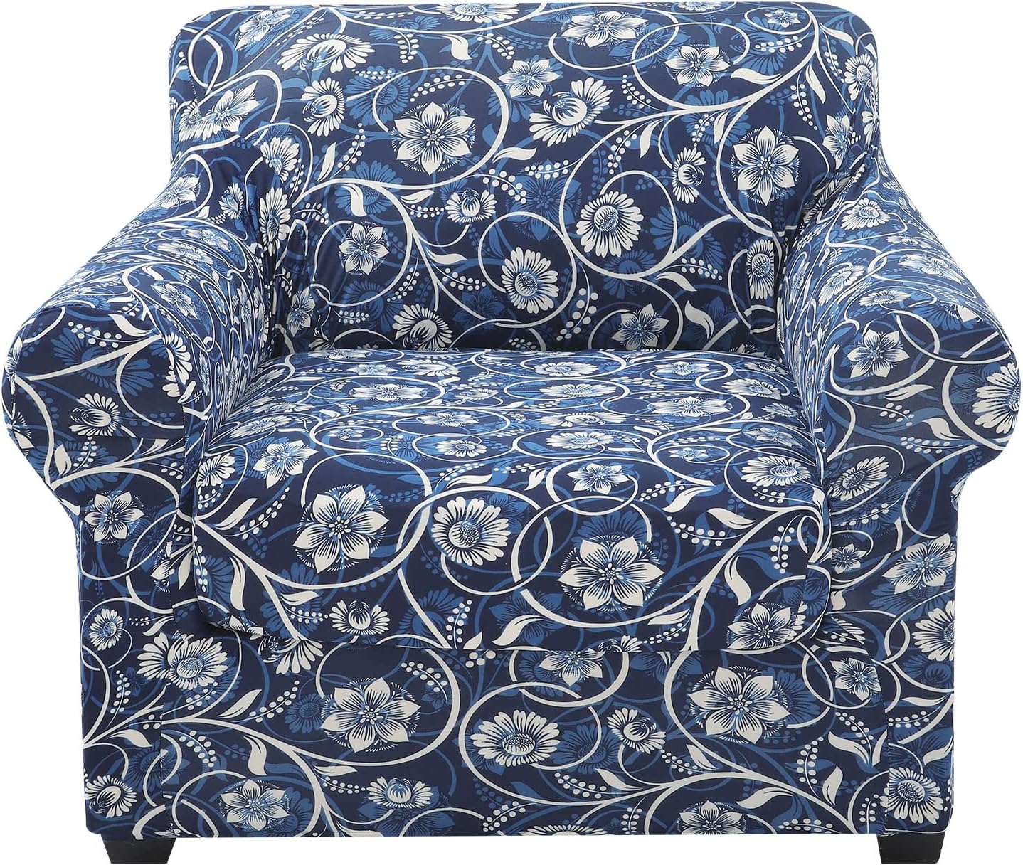 hyha Couch Covers, Chair/Sofa Covers, Floral Pattern, Stretch, Printed, 2 Pieces, Armchair Slipcover, Separate Couch Cushion Slipcover, Furniture Protector for Dogs(Armchair, Paisley Floral)