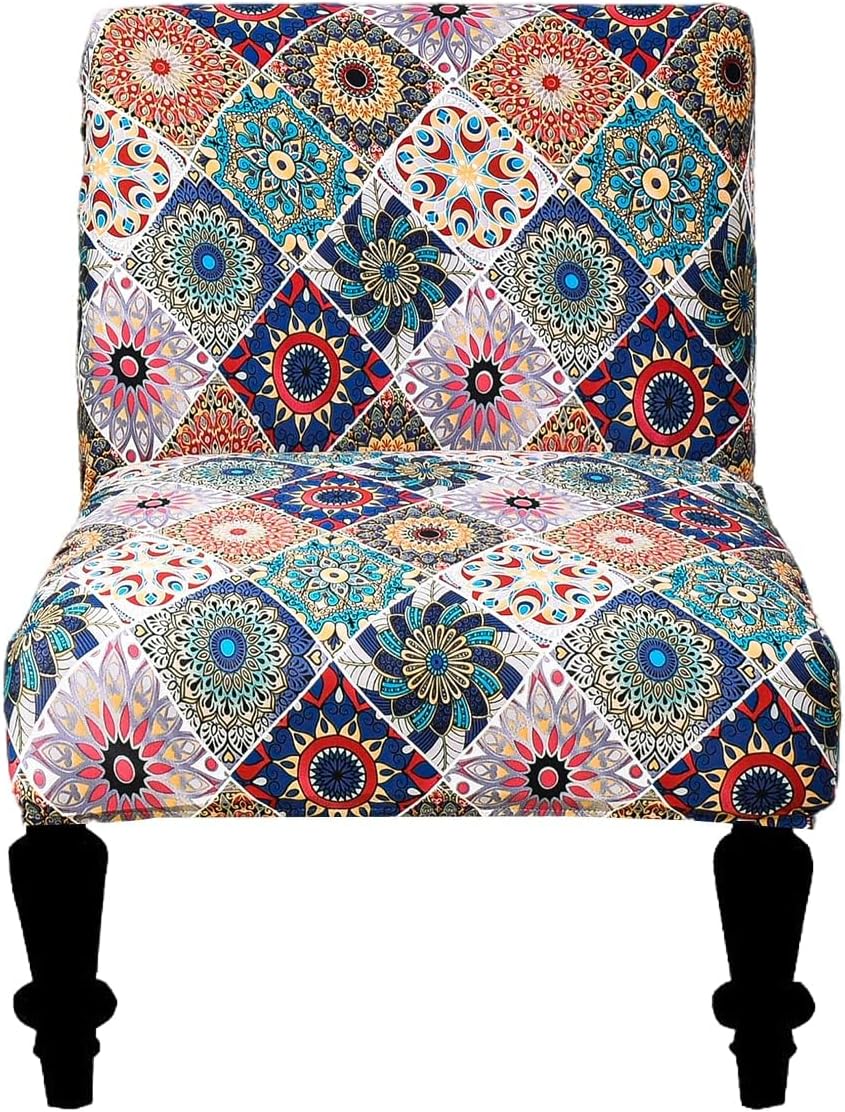 Eco-Ancheng Armless Chair Slipcover Removable Armless Accent Chairs Covers Washable Armless Slipper Chair Slipcover Printed Armless Chair Furniture Protector Covers for Living Dining Room Hotel